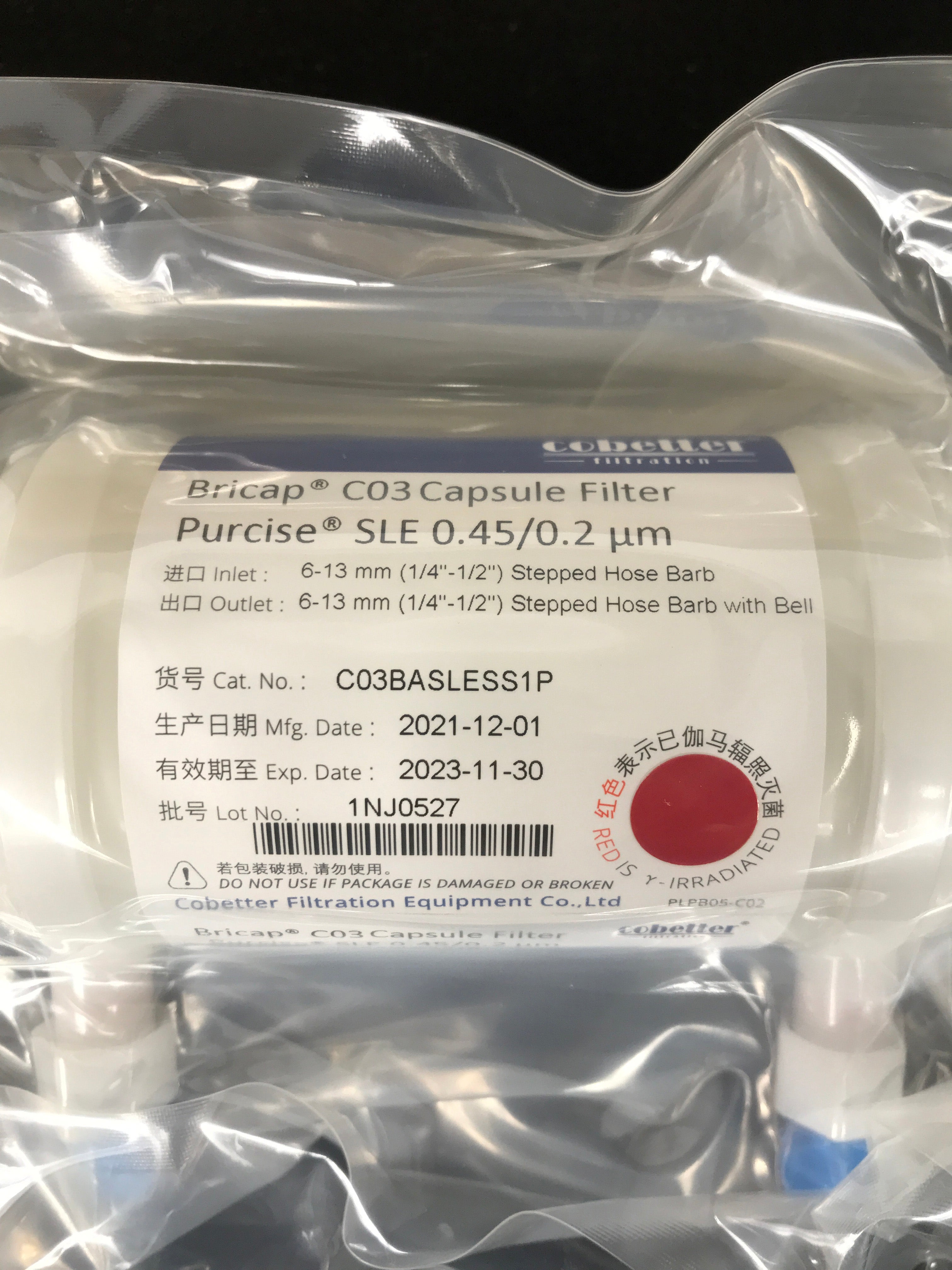 Cobetter Bricap C03 Capsule Filter Purcise SLE 0.45 / 0.2 um