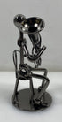 Silver Nuts and Bolts Tuba Player Metal Figurine