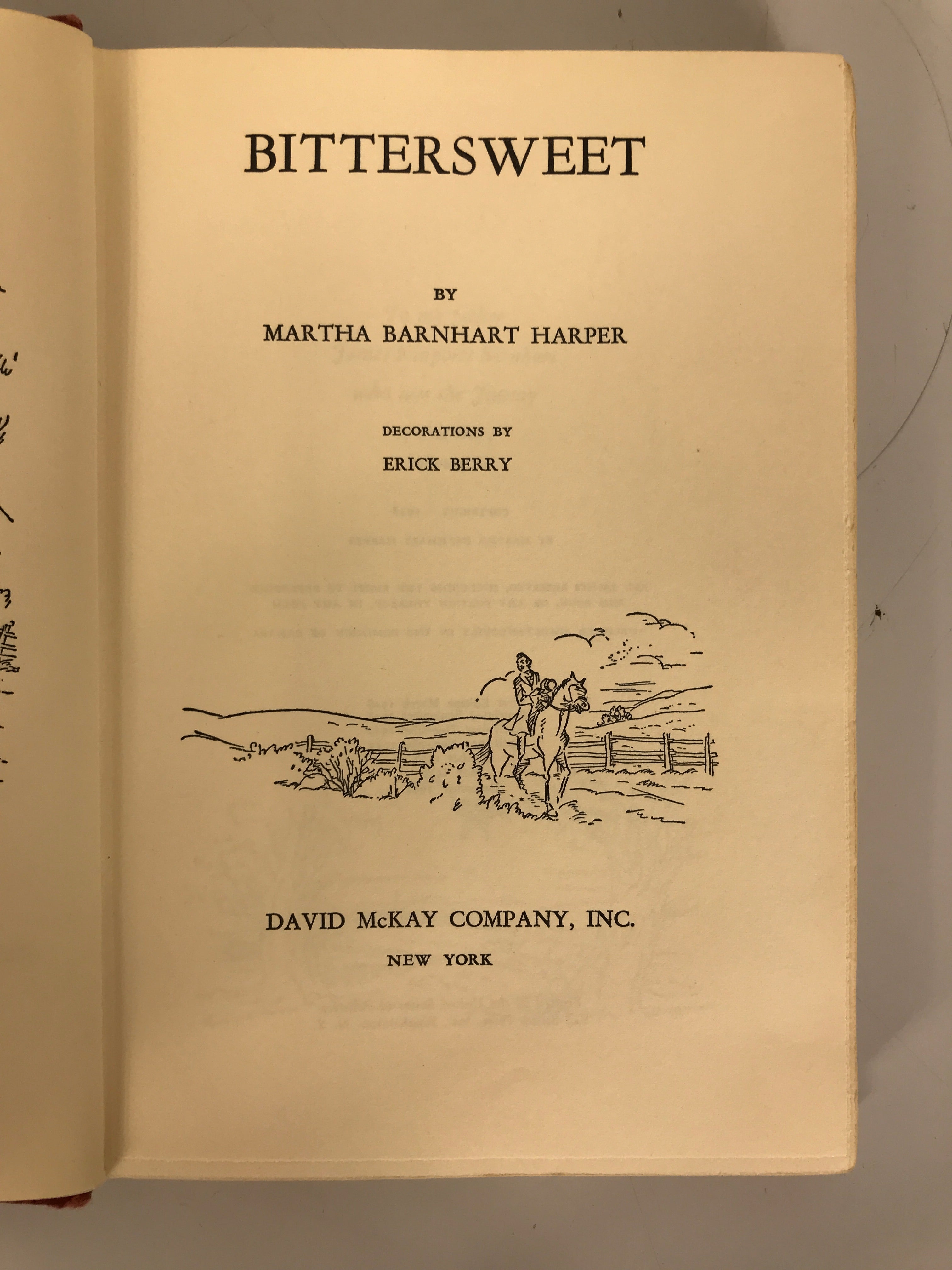 Bittersweet by Martha Barnhart Harper 1964 HC DJ Ex-Lib