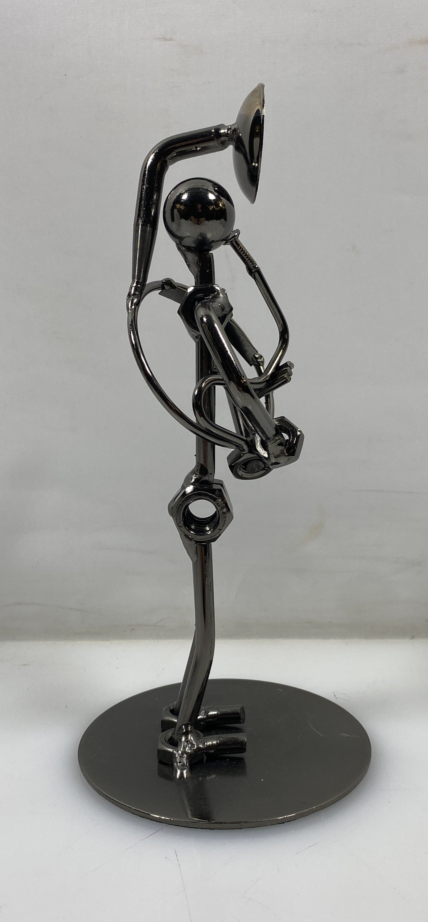 Silver Nuts and Bolts Sousaphone Player Metal Figurine