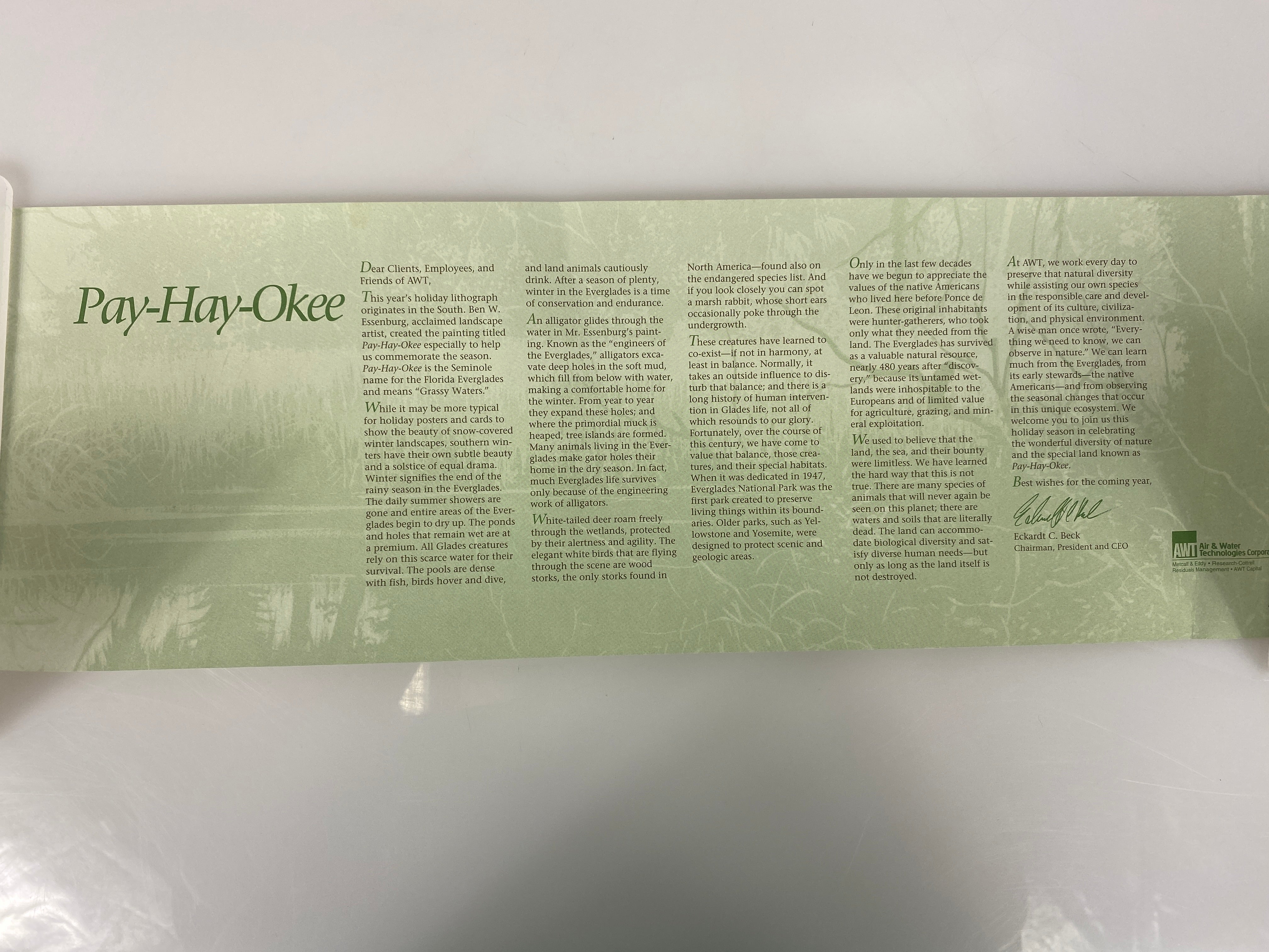Ben W. Essenburg print Pay-Hay-Okee Grassy Waters limited