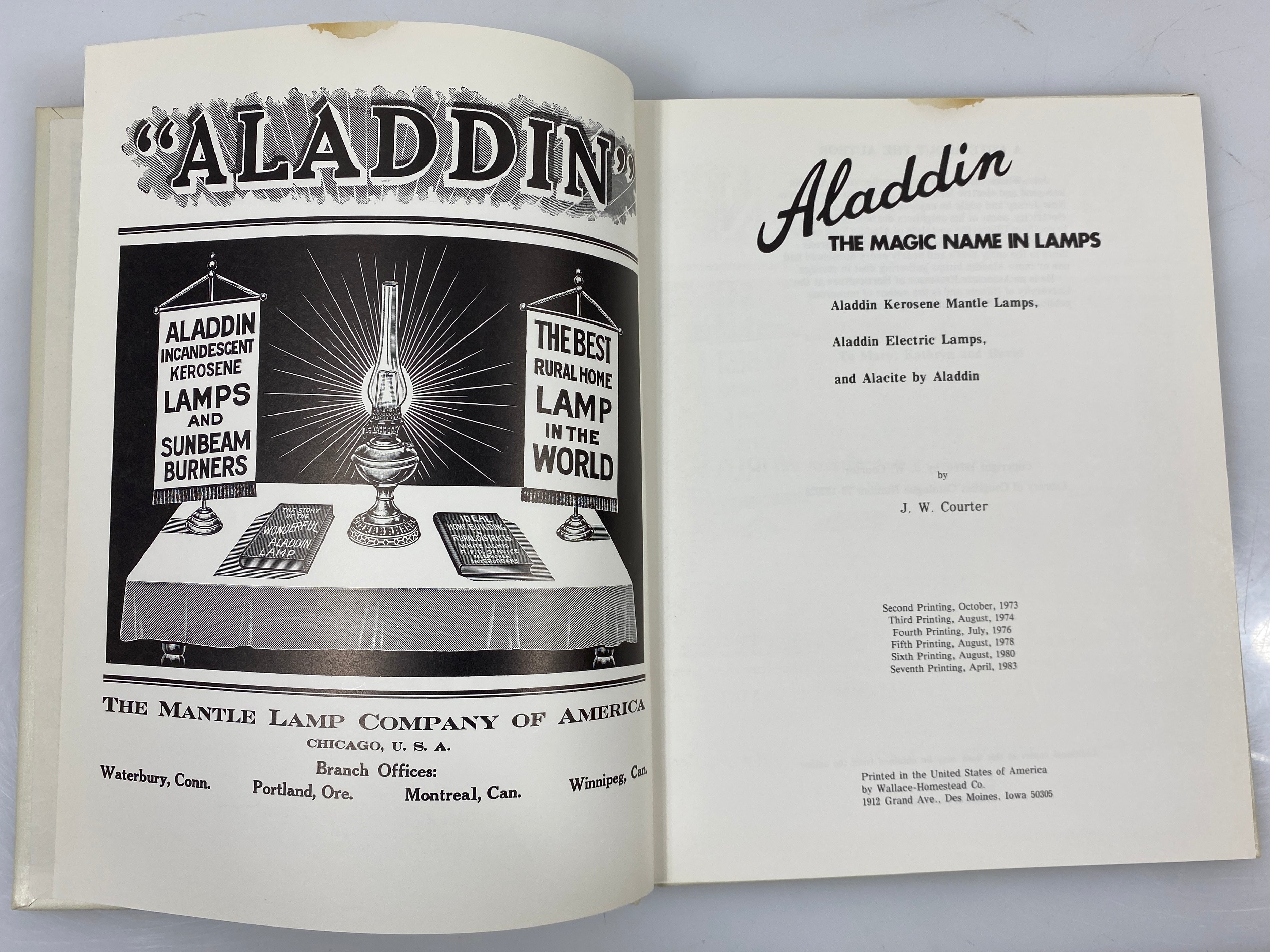 Aladdin The Magic Name in Lamps by J.W. Courter 1983 7th Print HC