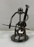 Silver Nuts and Bolts Cellist Metal Figurine With Ring Base