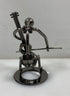 Silver Nuts and Bolts Cellist Metal Figurine With Ring Base