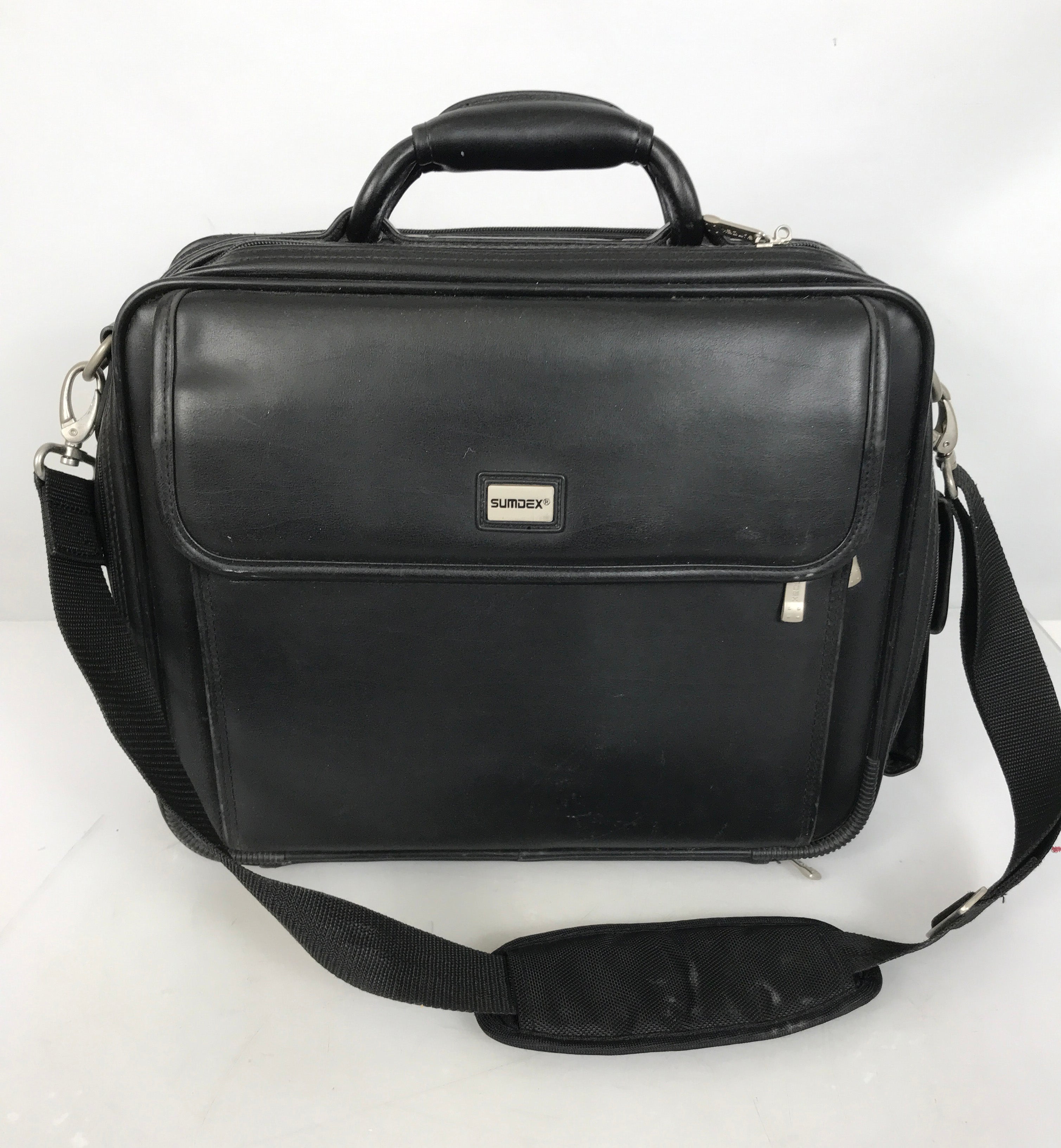 Sumdex Black Faux Leather Laptop Bag