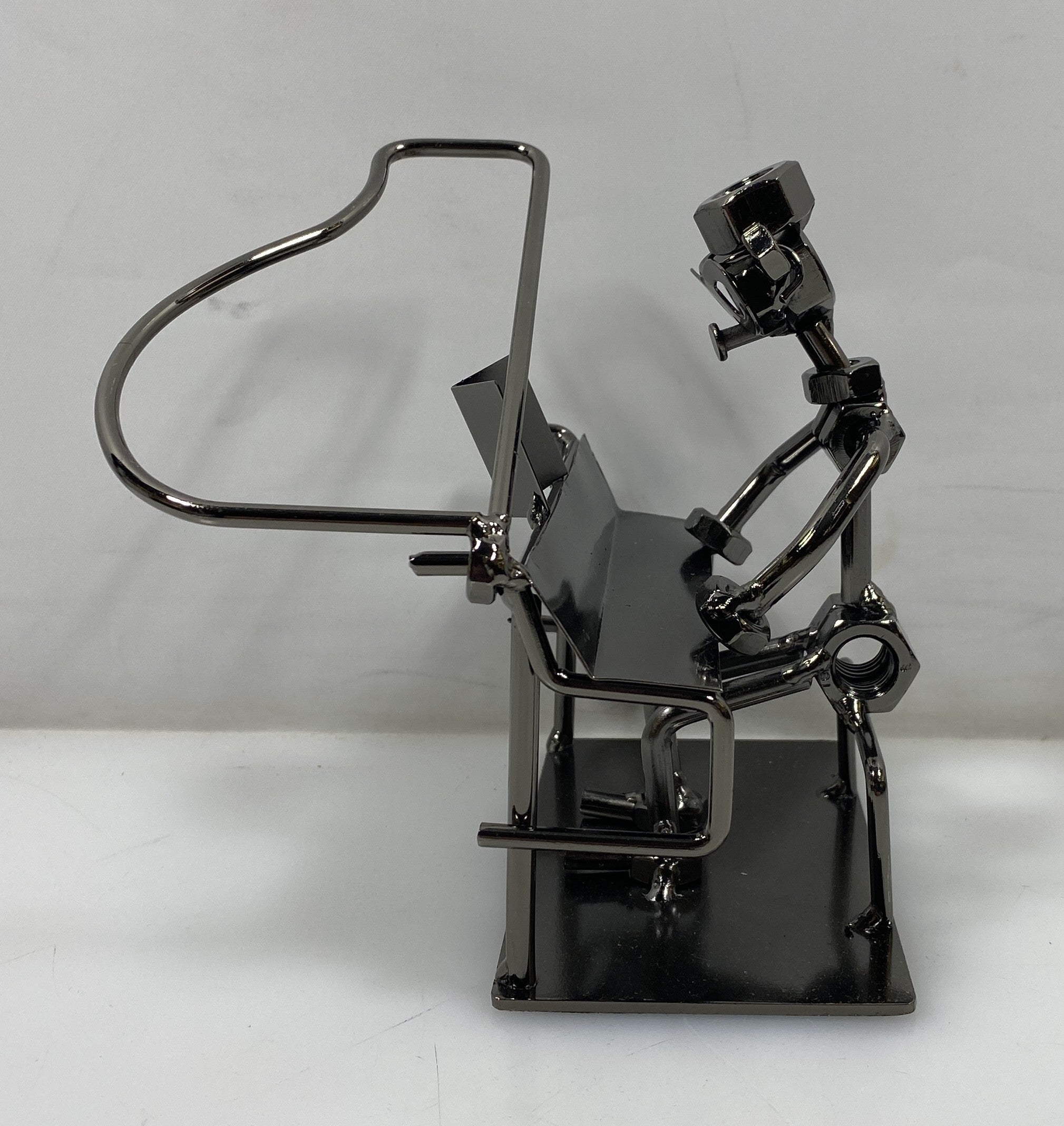 Silver Nuts and Bolts Pianist Metal Figurine