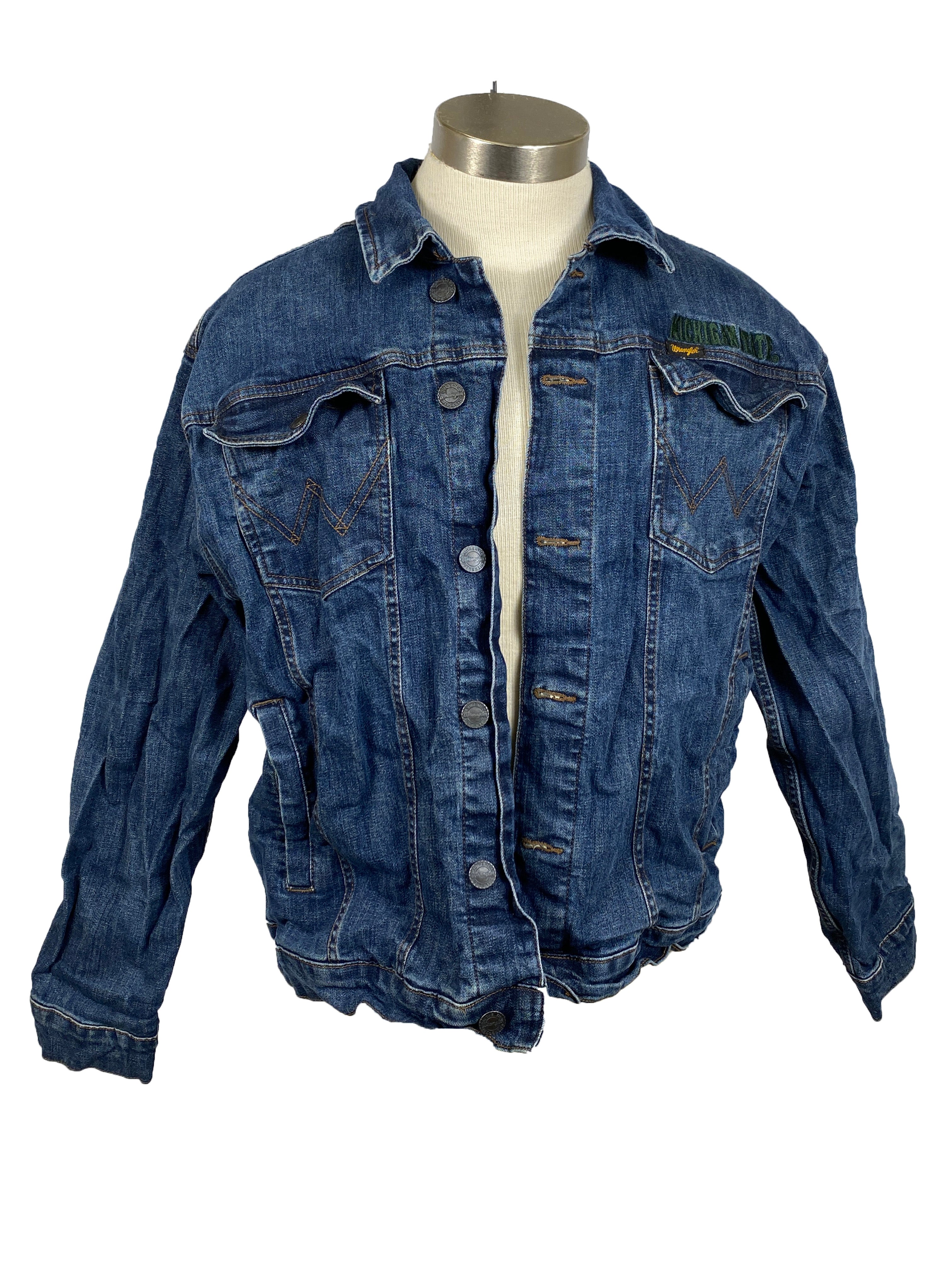 Wrangler Retro Michigan State Jean Jacket Unisex Size L