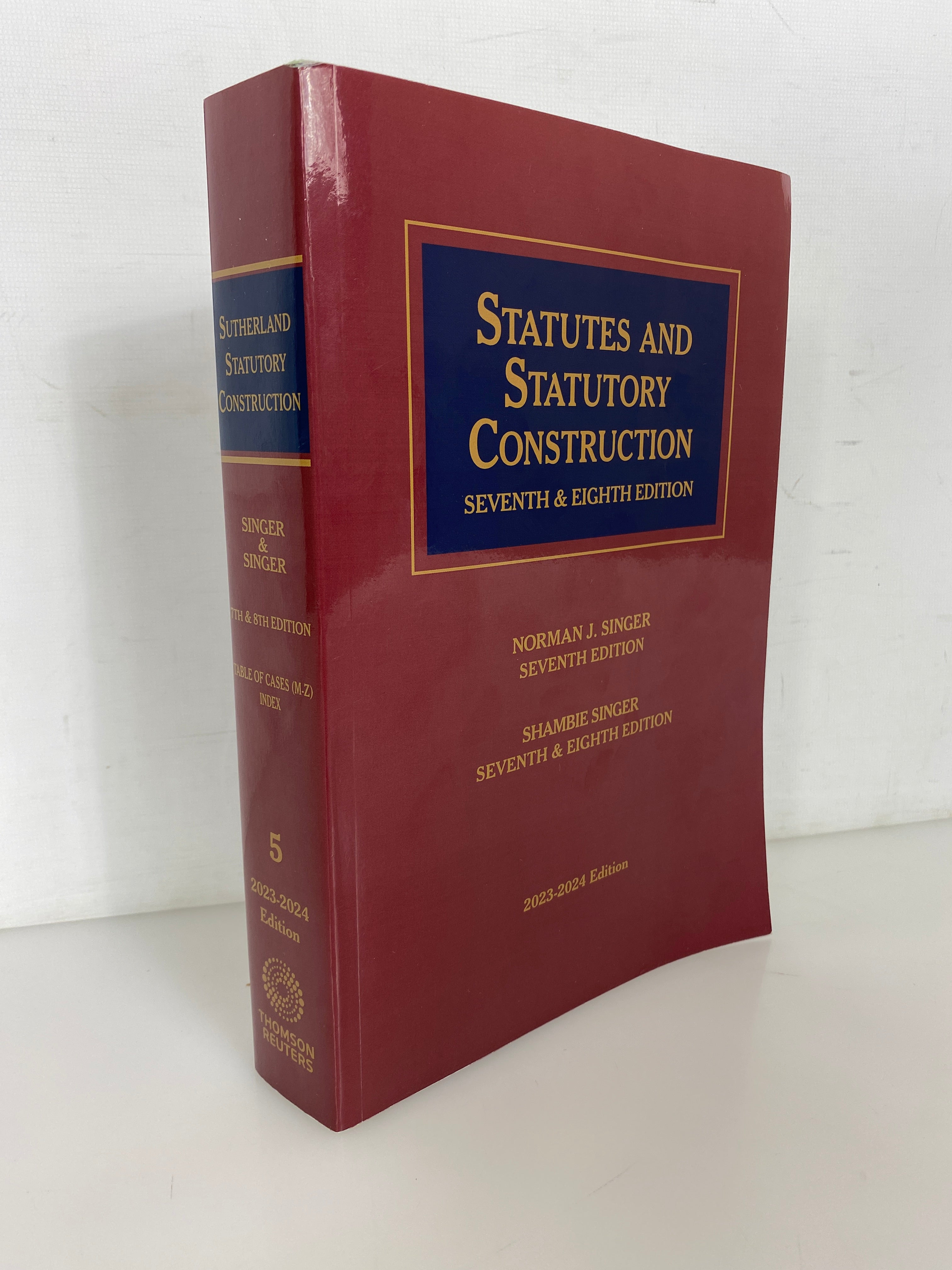 Statutes & Statutory Construction 7th & 8th Edition Volume 5 2023 SC