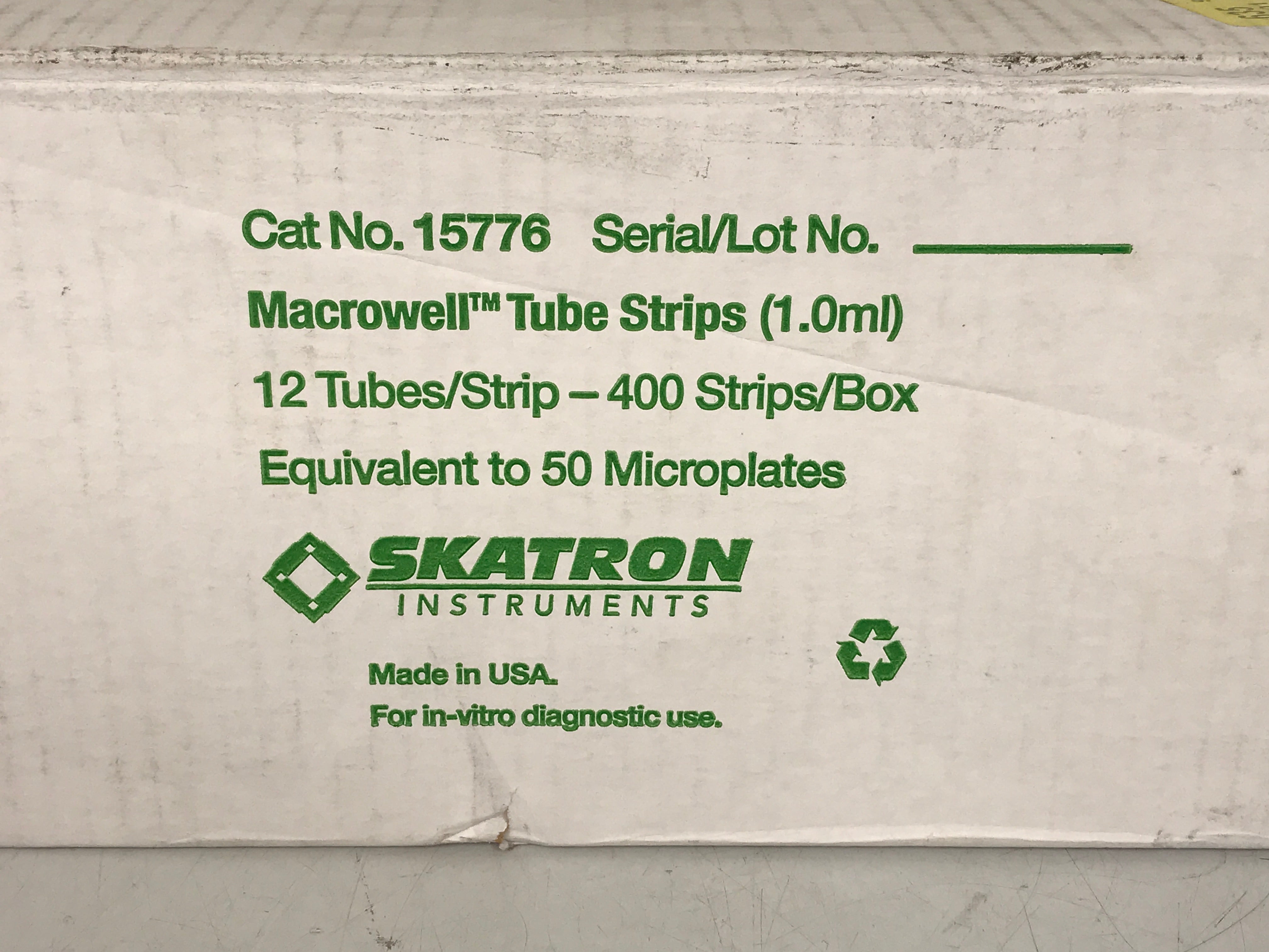 Case of 400 Skatron Macrowell Tube Strips 1.0mL No. 15776