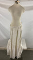 Vintage 1900s White Linen Petticoat with Eyelet Lace Details Size Unknown