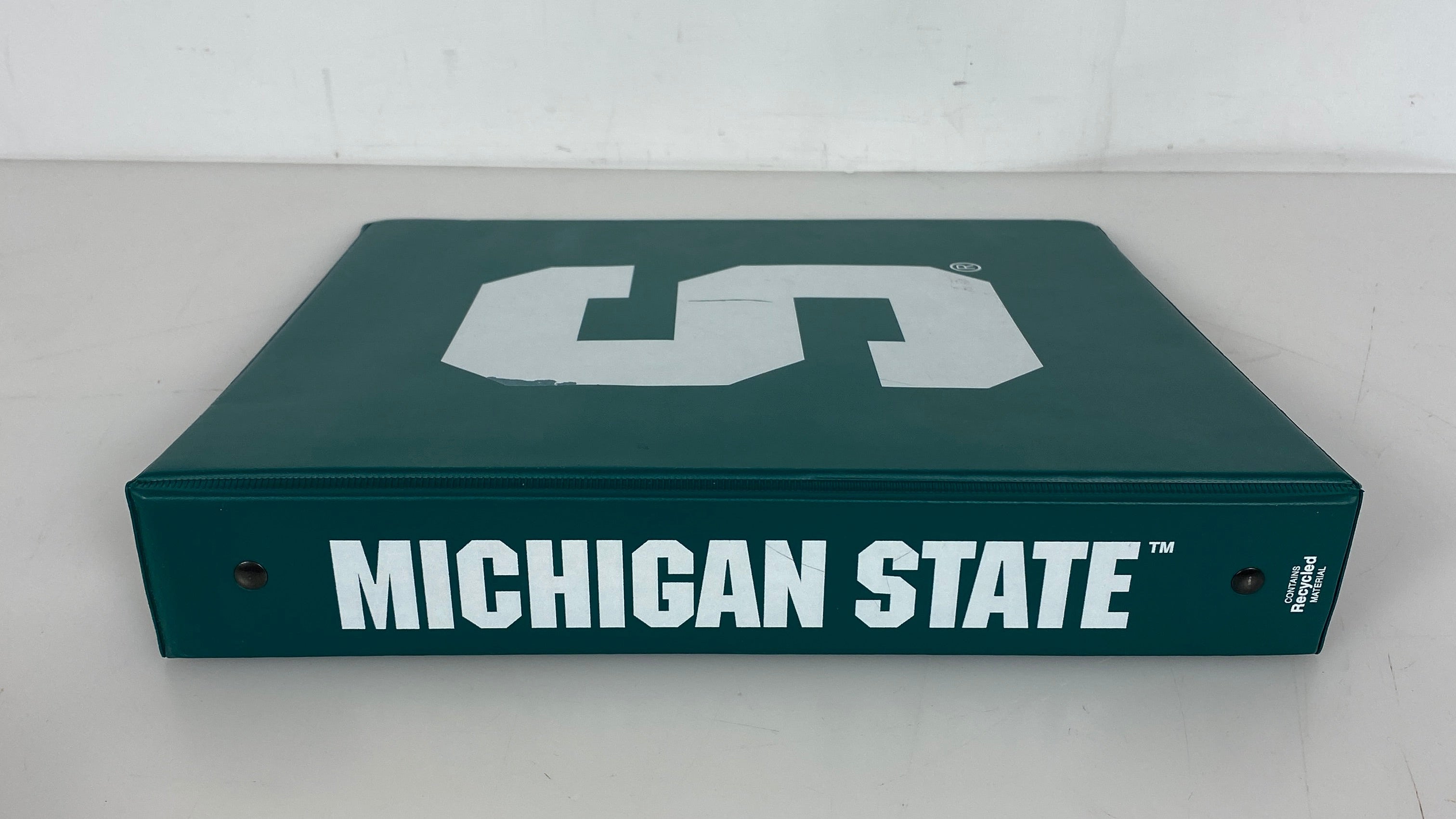 "Michigan State" Block "S" Green 3 Ring Binder