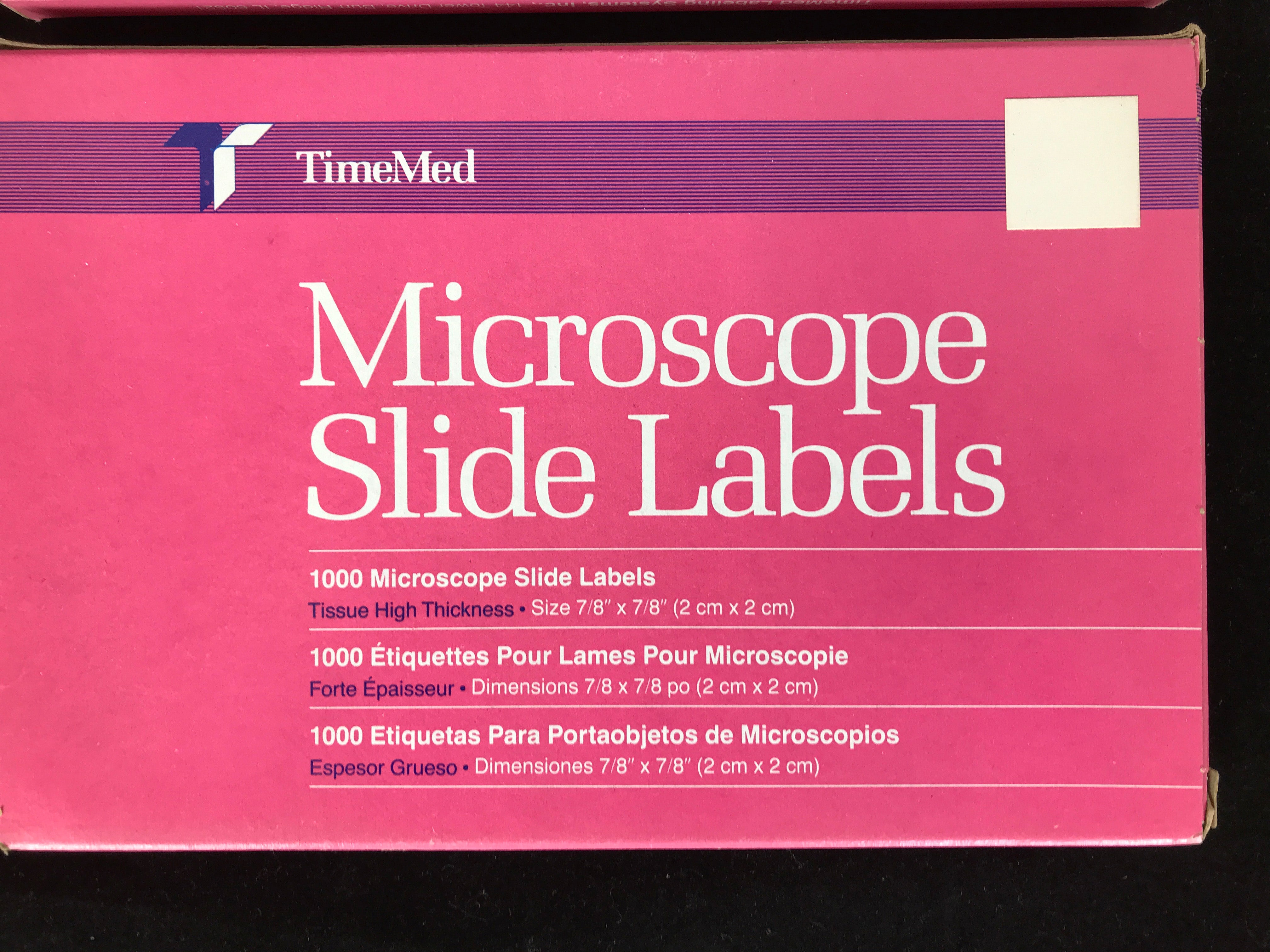 TimeMed Microscope Slide Labels Lot of 6,000