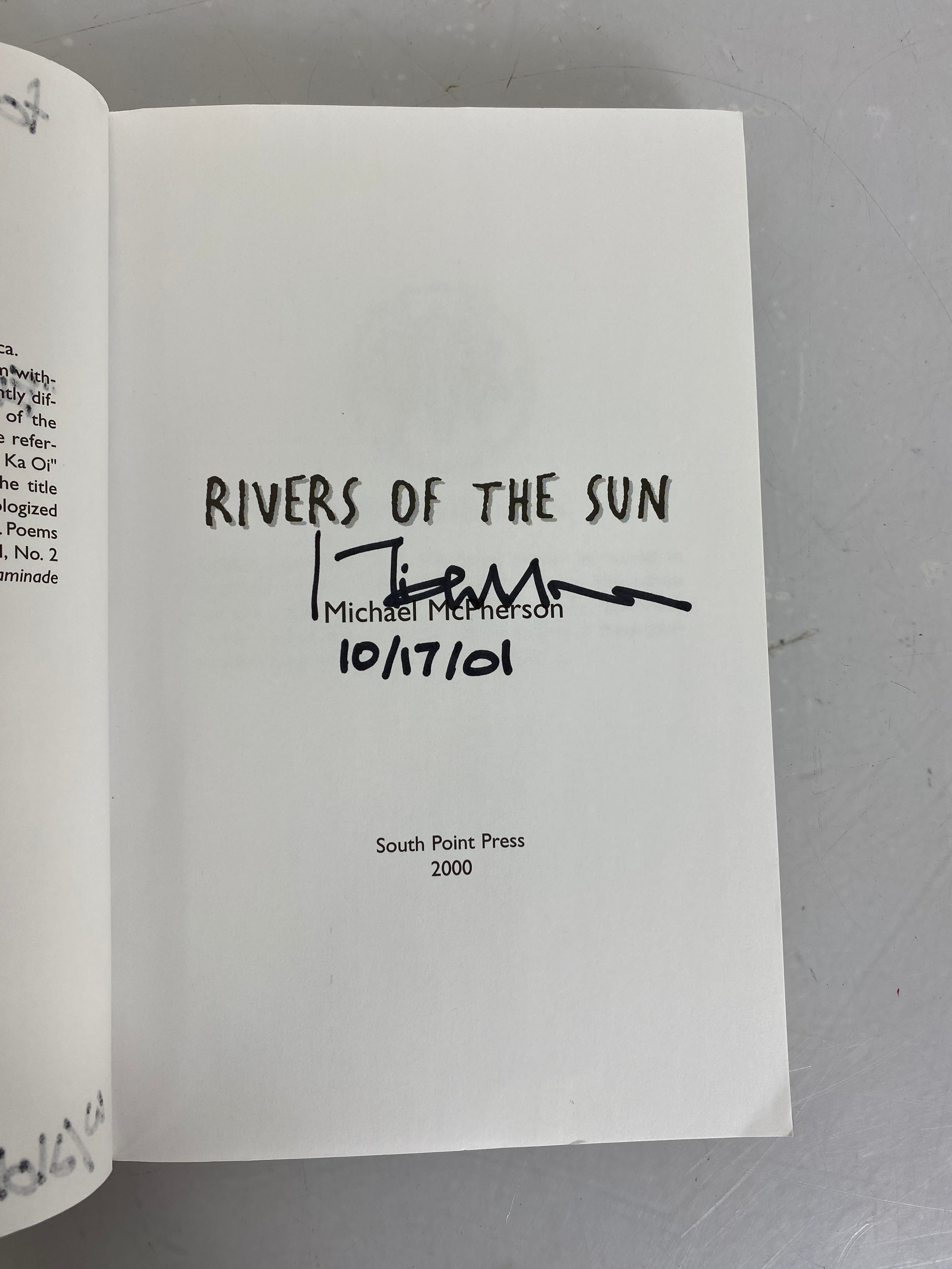 Rare Signed Copy of Rivers of the Sun by Michael McPherson 2000 SC