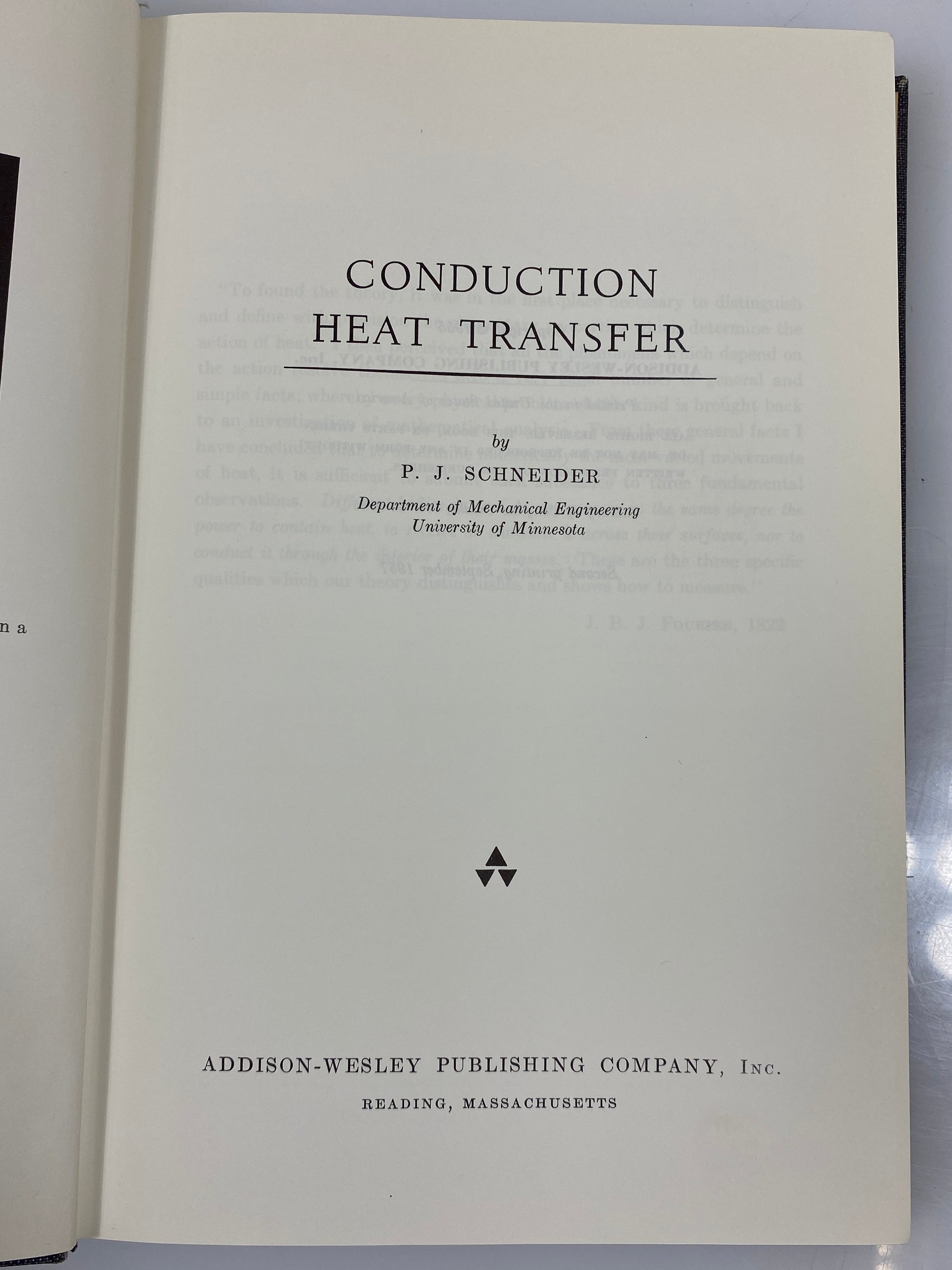 Conduction Heat Transfer by P. J. Schneider Second Printing 1957 HC