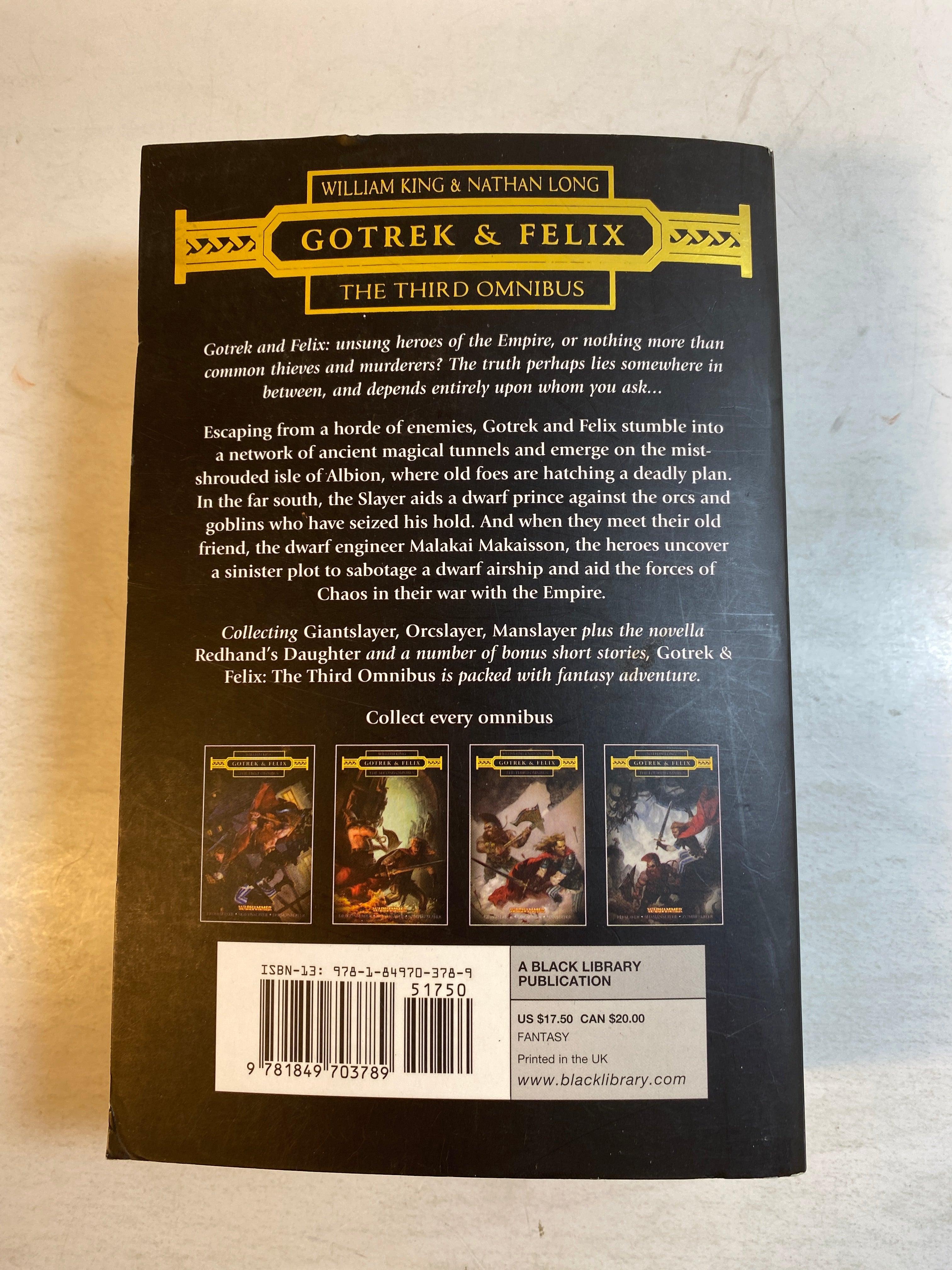 Gotrek and Felix Third Omnibus Warhammer Black Library Re-issue 2013