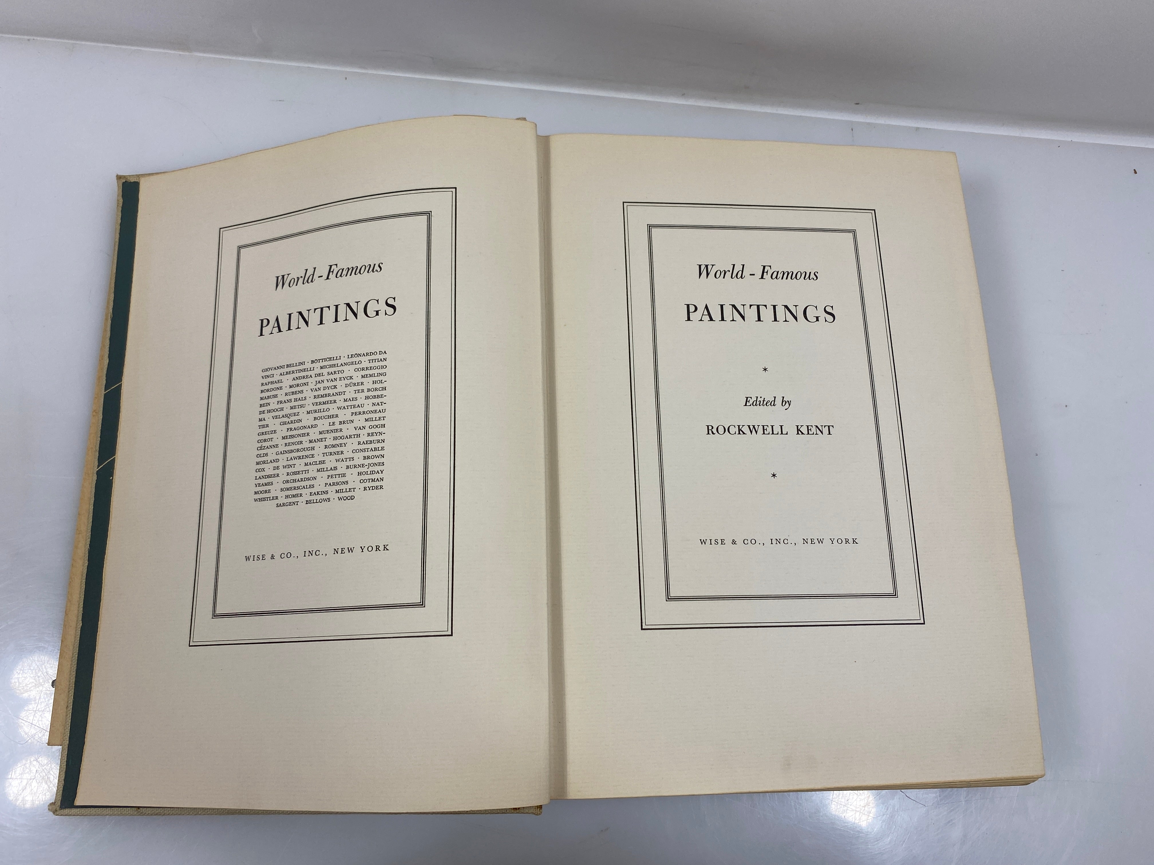 World-Famous Paintings by Kent Wise & Co. 1939 HC