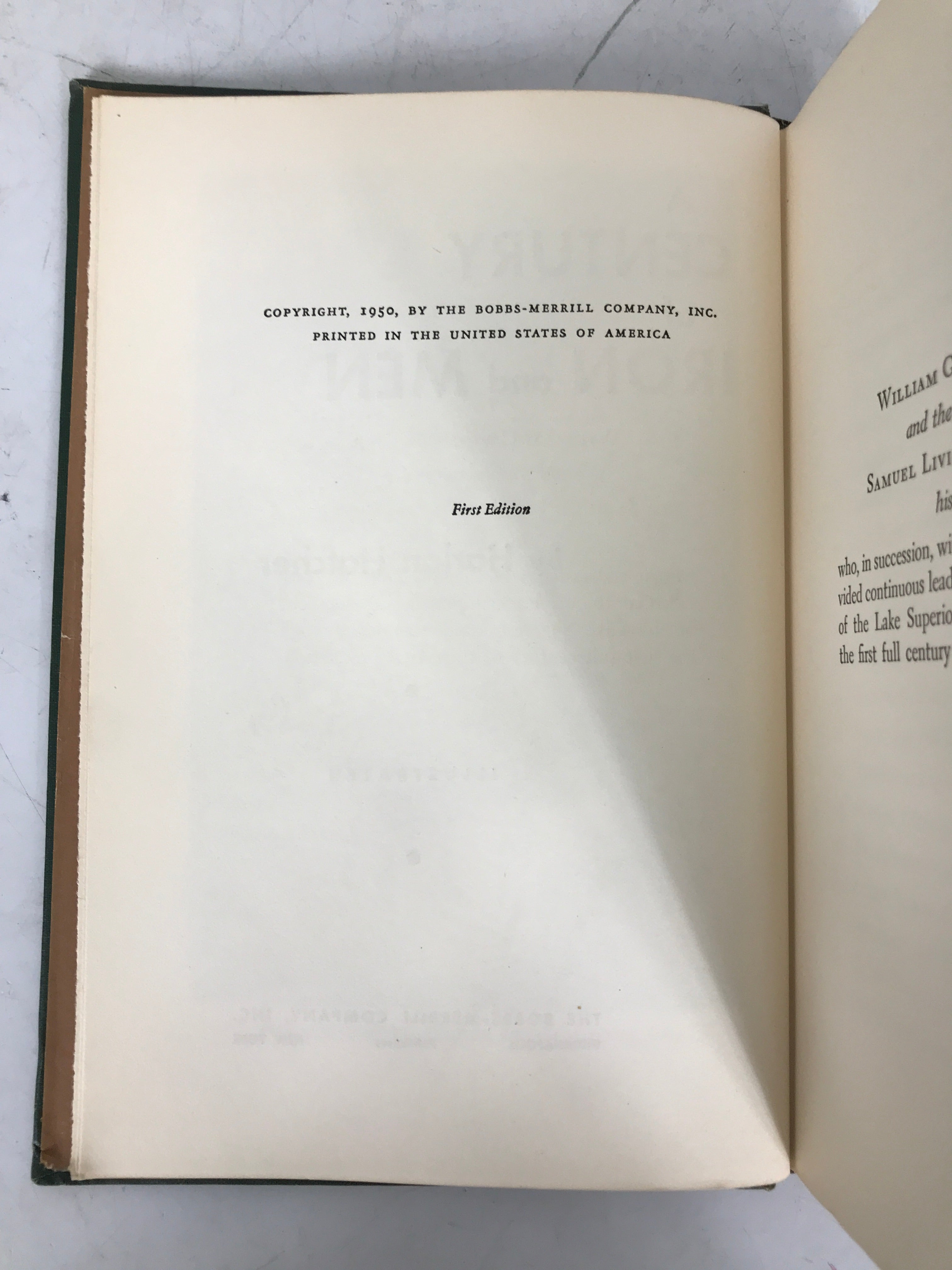 A Century of Iron and Men Hatcher 1950 1st Ed Great Lakes Mining HC