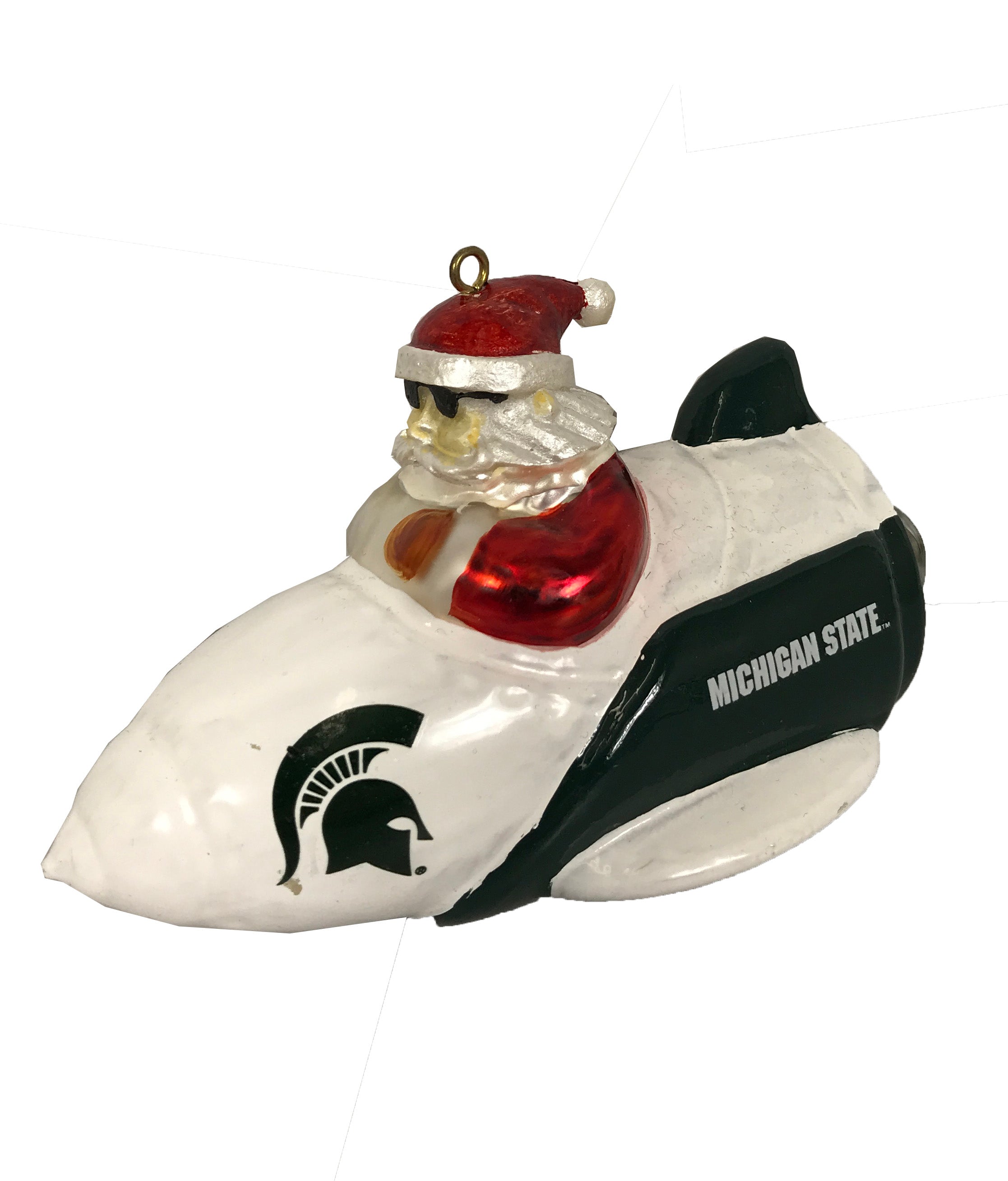 MSU Rocket Santa 5"x3" Christmas Ornament MSU Surplus Store