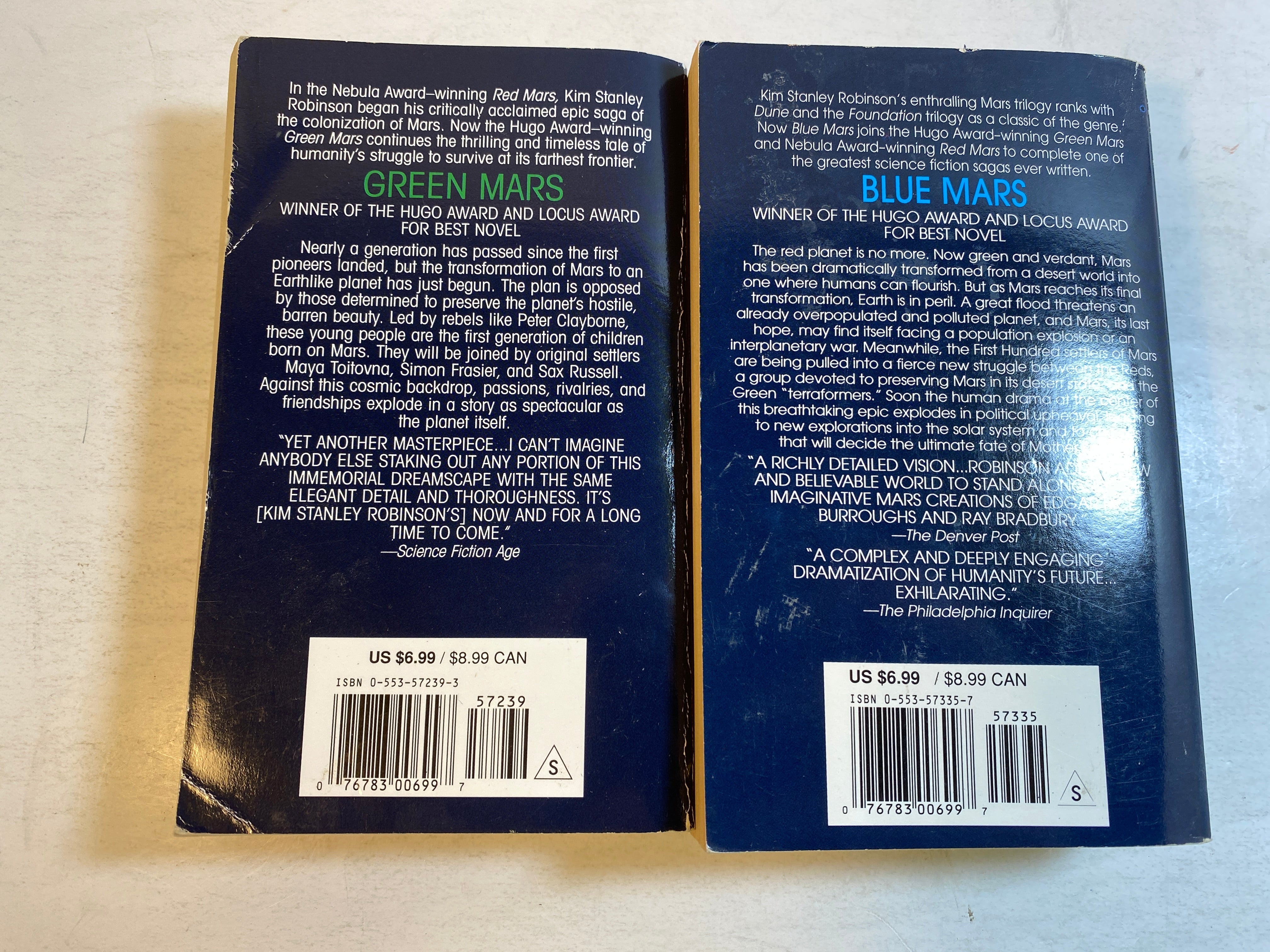 Lot of 2 Kim Stanley Robinson Paperbacks  Green Blue Mars 1995-1997