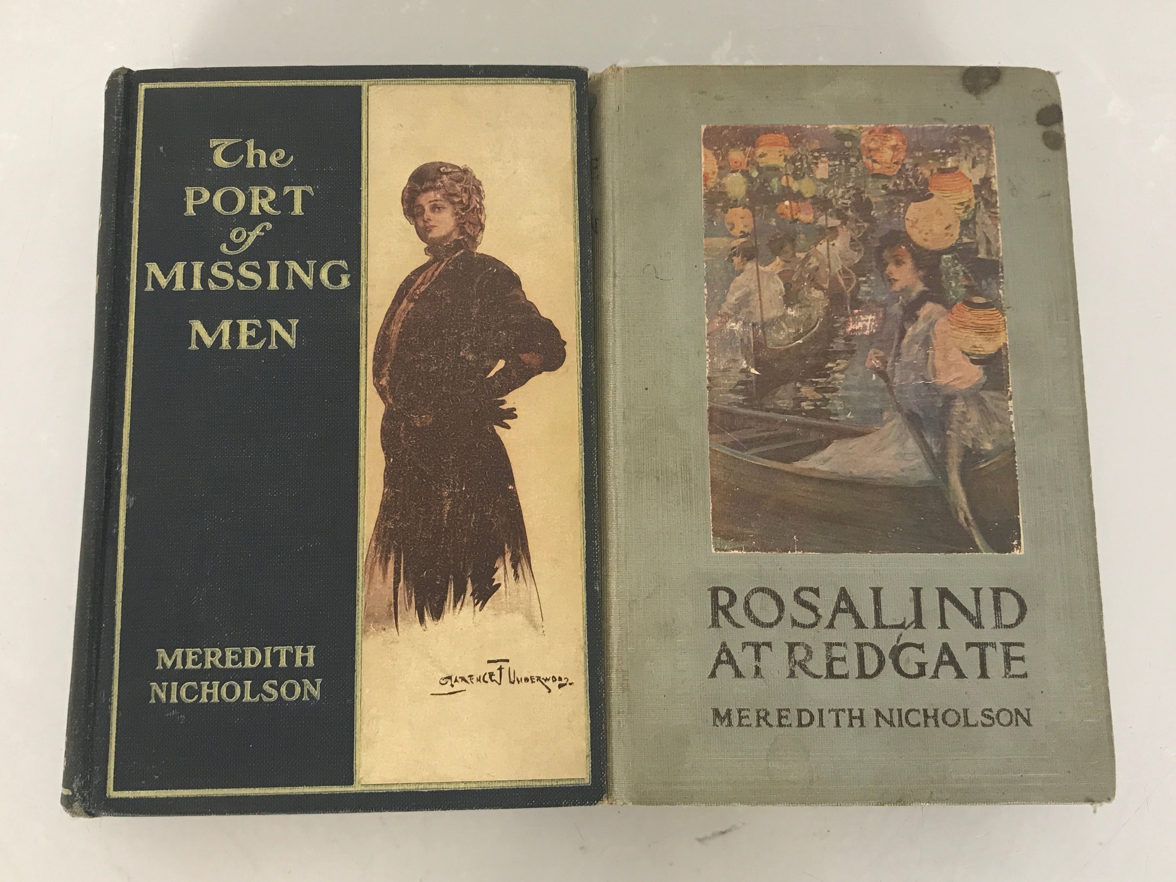 Lot of 2: The Port of Missing Men/Rosalind at Redgate Meredith Nicholson 1907 HC