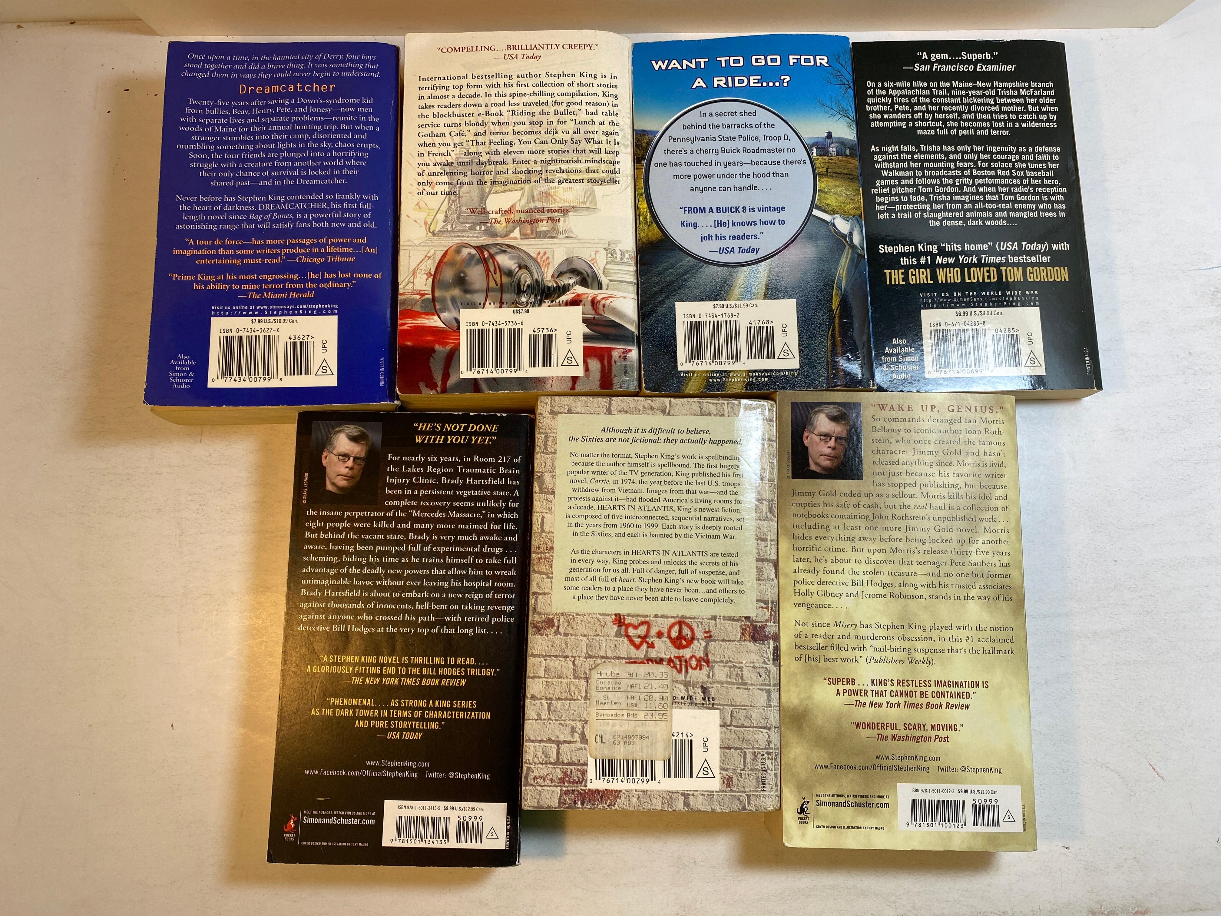 Lot of 7 Stephen King Paperbacks 1999-2016