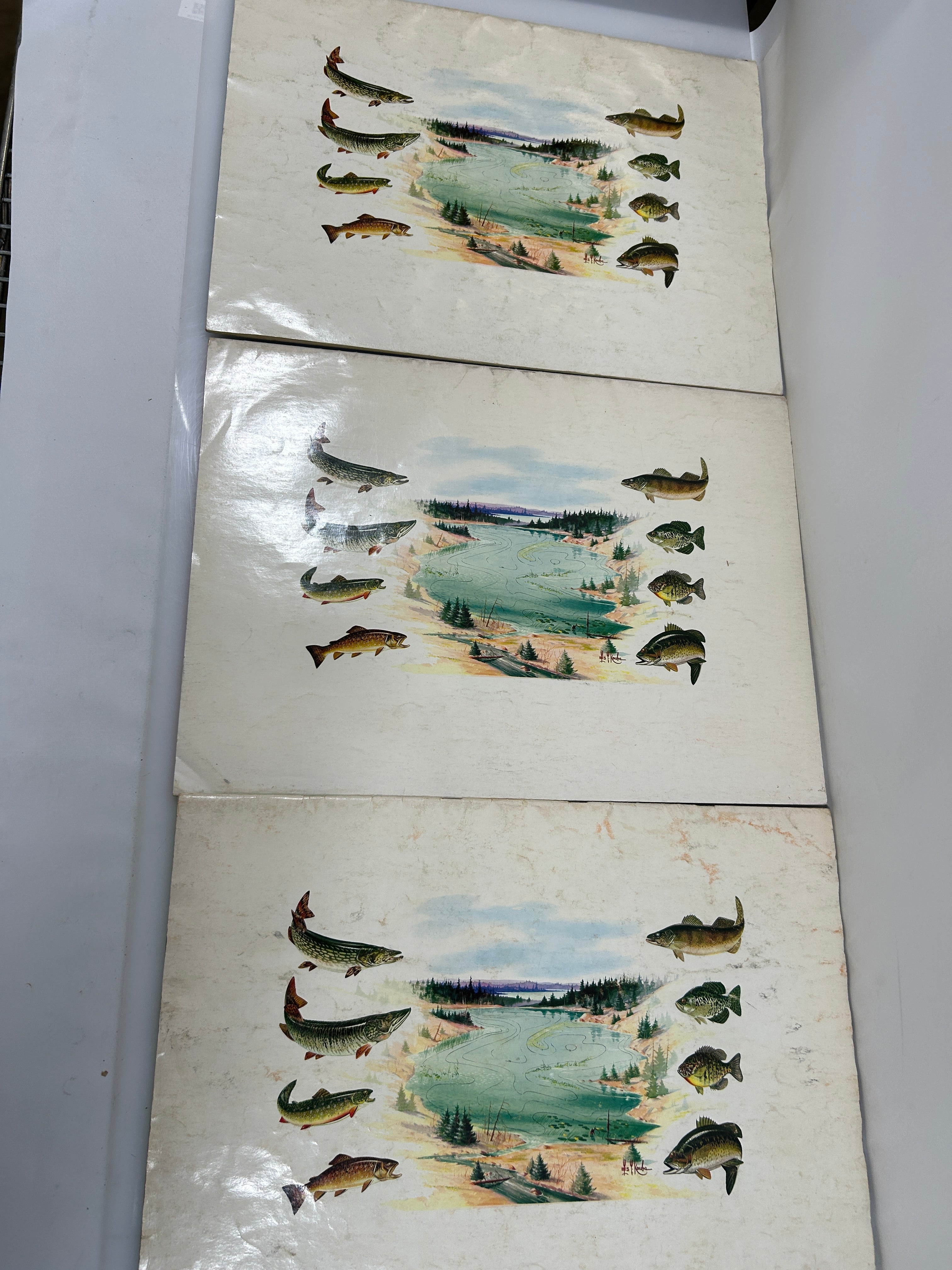 Lot of 3 Michigan Hydrographic Lake Maps-Southern, Central & UP 1965 SC