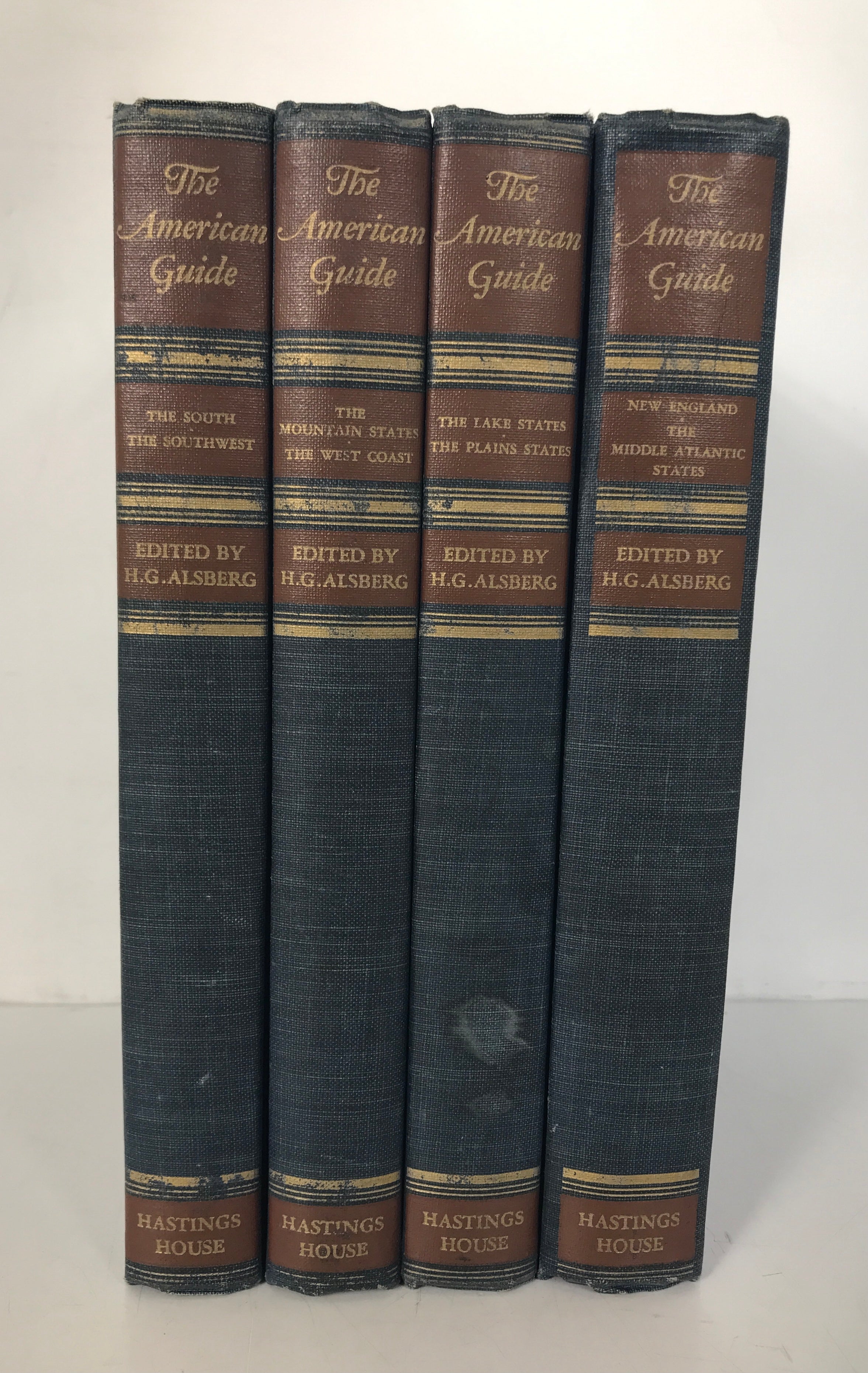 4 Vol Set: The American Guide Alsberg 1949 Road Trip Guides Vintage HC