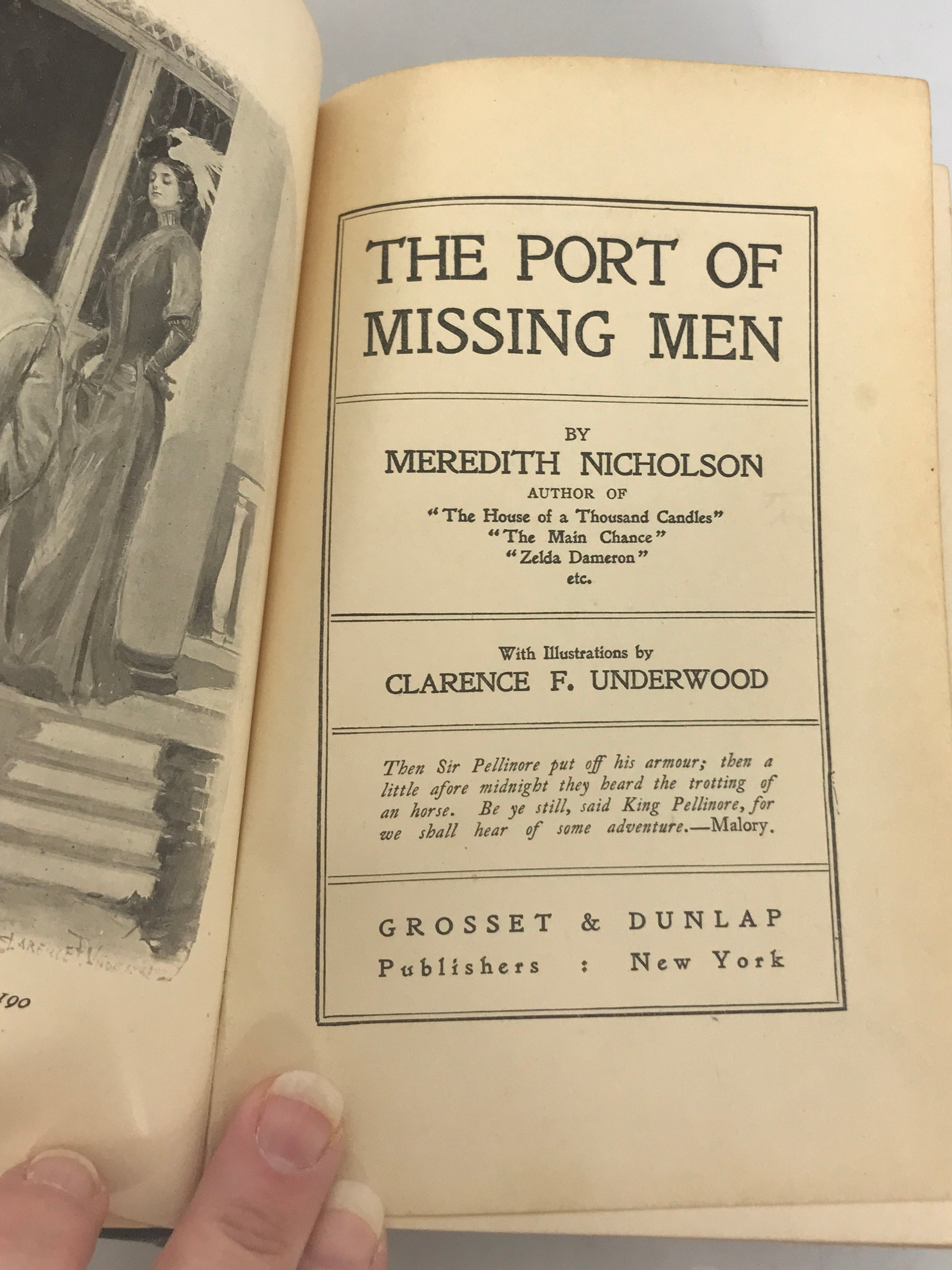Lot of 2 Meredith Nicholson Books: The Port of Missing Men and Rosalind at Redgate (1907) HC Antique
