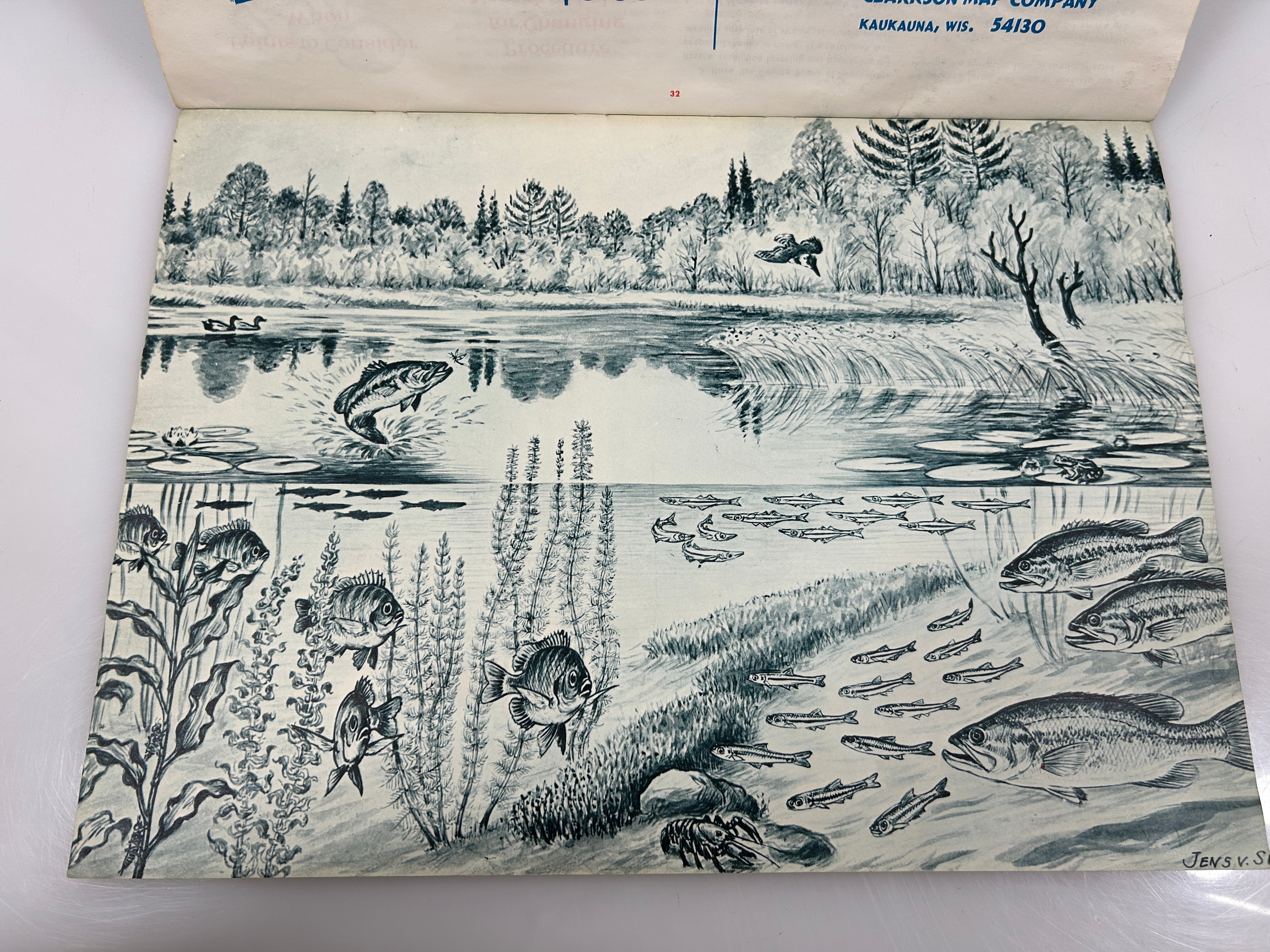 Lot of 3 Michigan Hydrographic Lake Maps-Southern, Central & UP 1965 SC