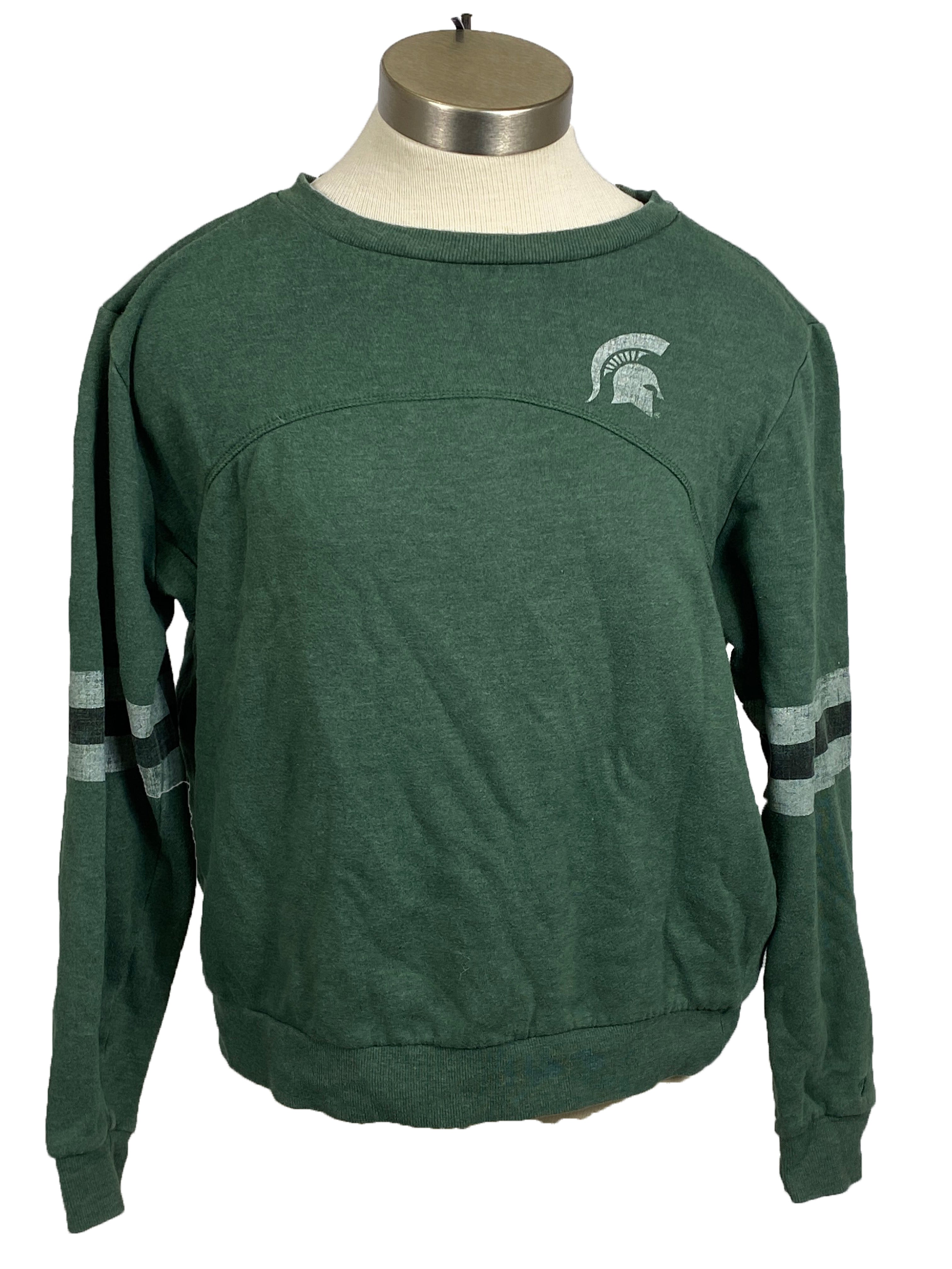 Green Michigan State Crewneck Sweatshirt Womens Size M