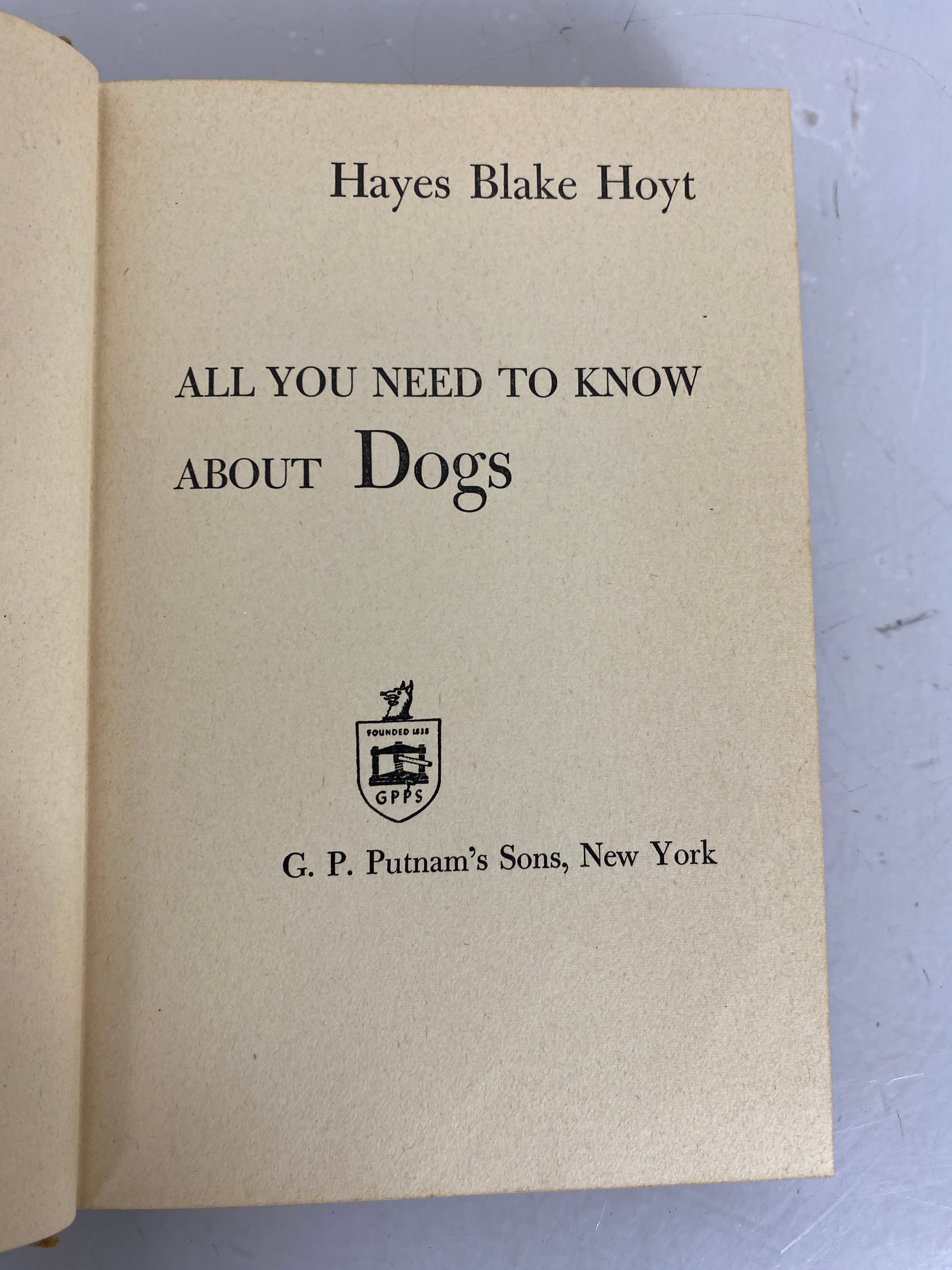 All You Need to Know About Dogs by Hoyt 1956 First Edition HC  Rare Vintage
