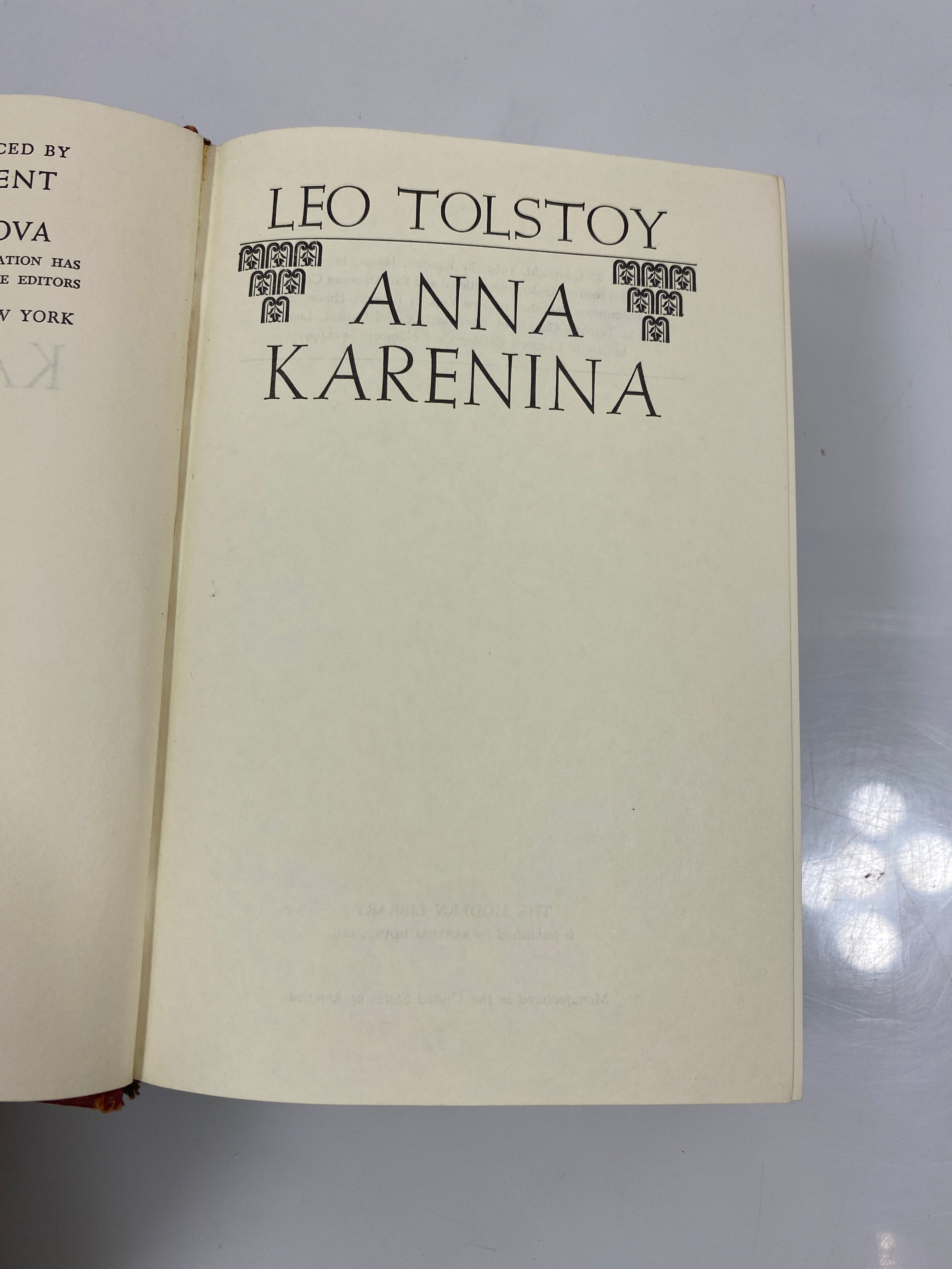 Anna Karenina by Leo Tolstoy Random House 1965 HC
