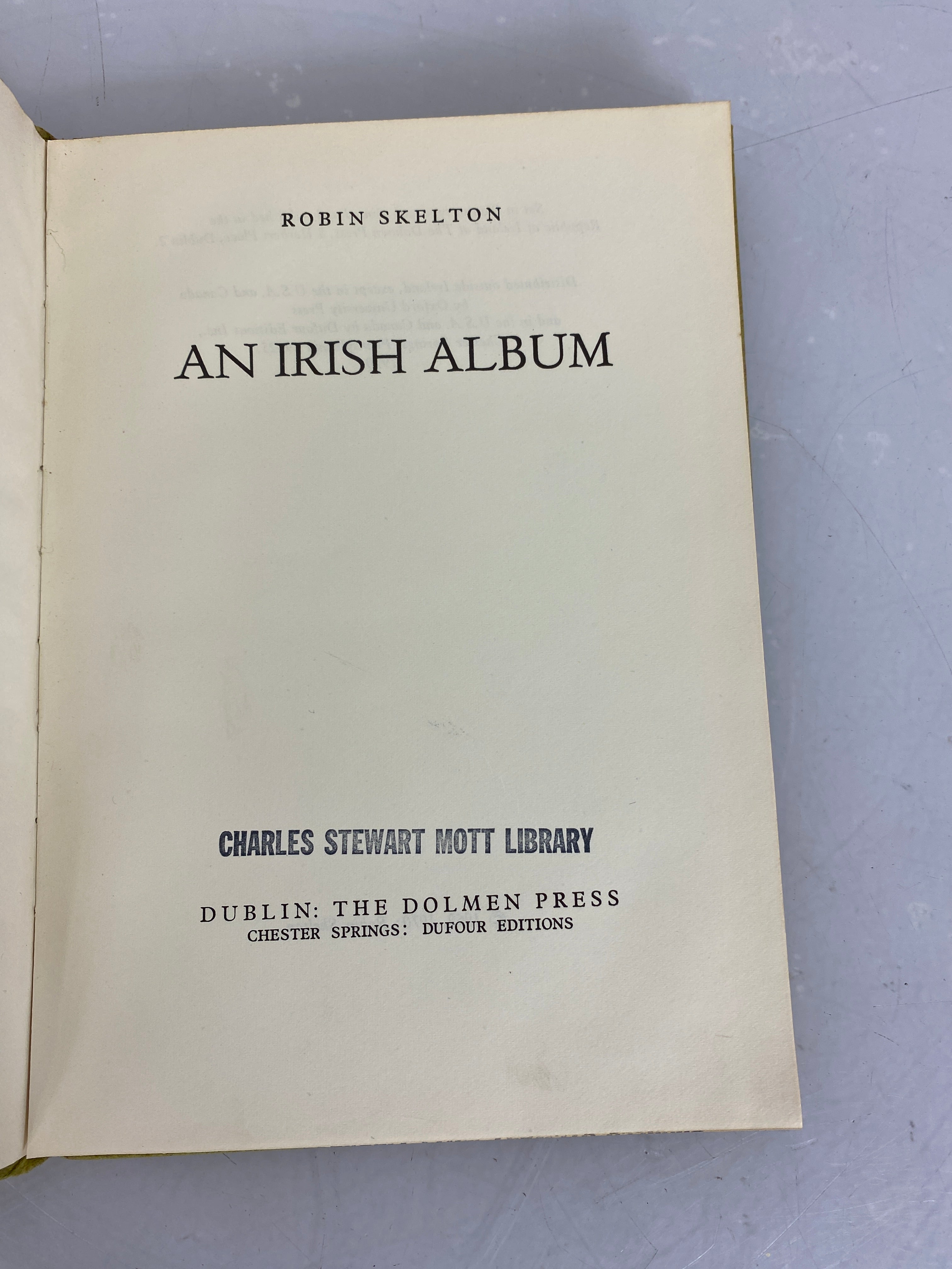 An Irish Album Robin Skelton The Dolmen Press 1970 HC Vintage Poetry