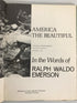 America the Beautiful in the Words of Ralph Waldo Emerson 1970 HC DJ