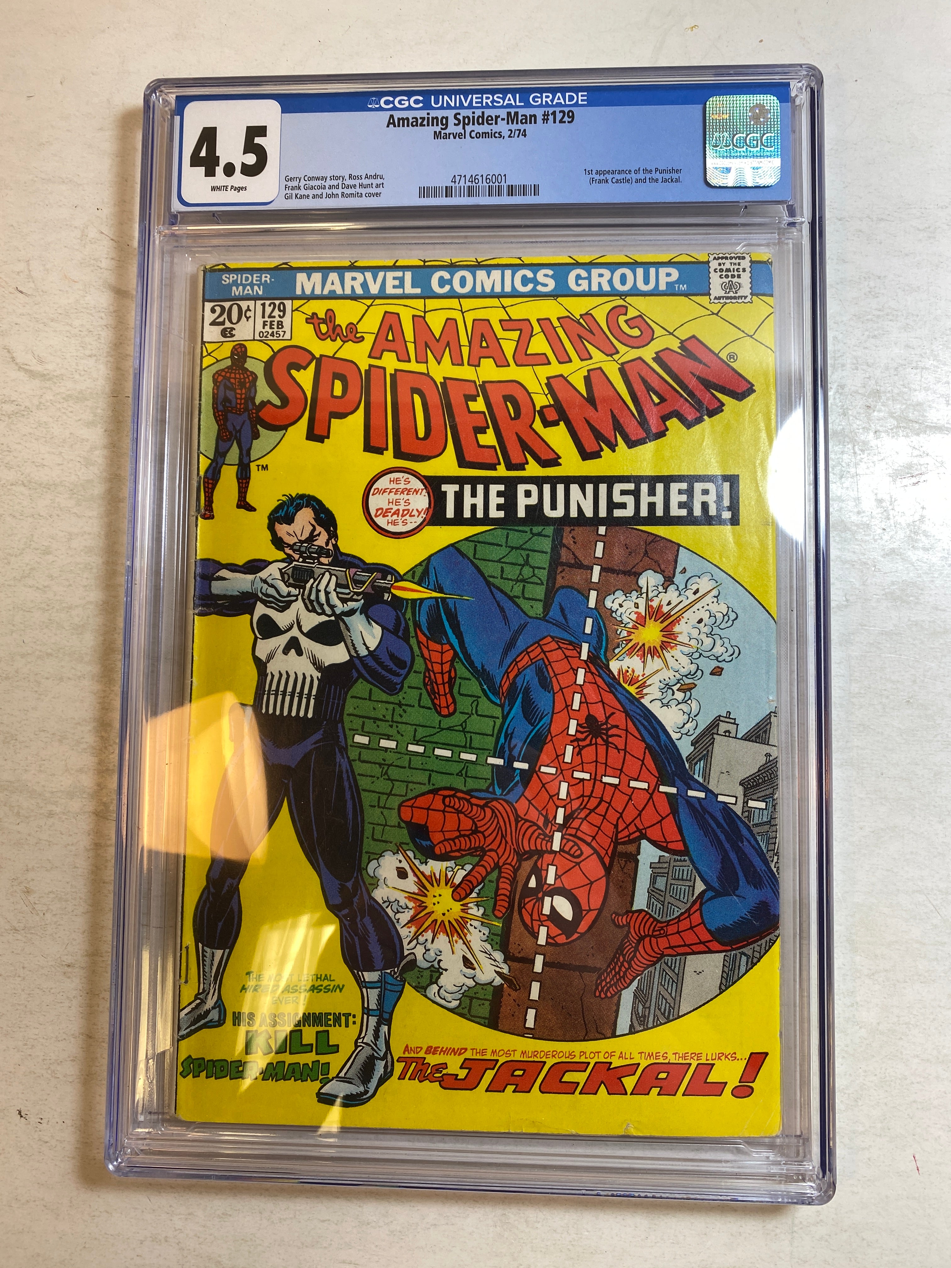 Amazing Spider-Man #129 First Punisher Marvel CGC Graded 4.5