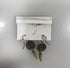 Silver Textured Dangle Teal Stone Charm Earrings
