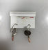 Silver Textured Dangle Pink Stone Charm Earrings