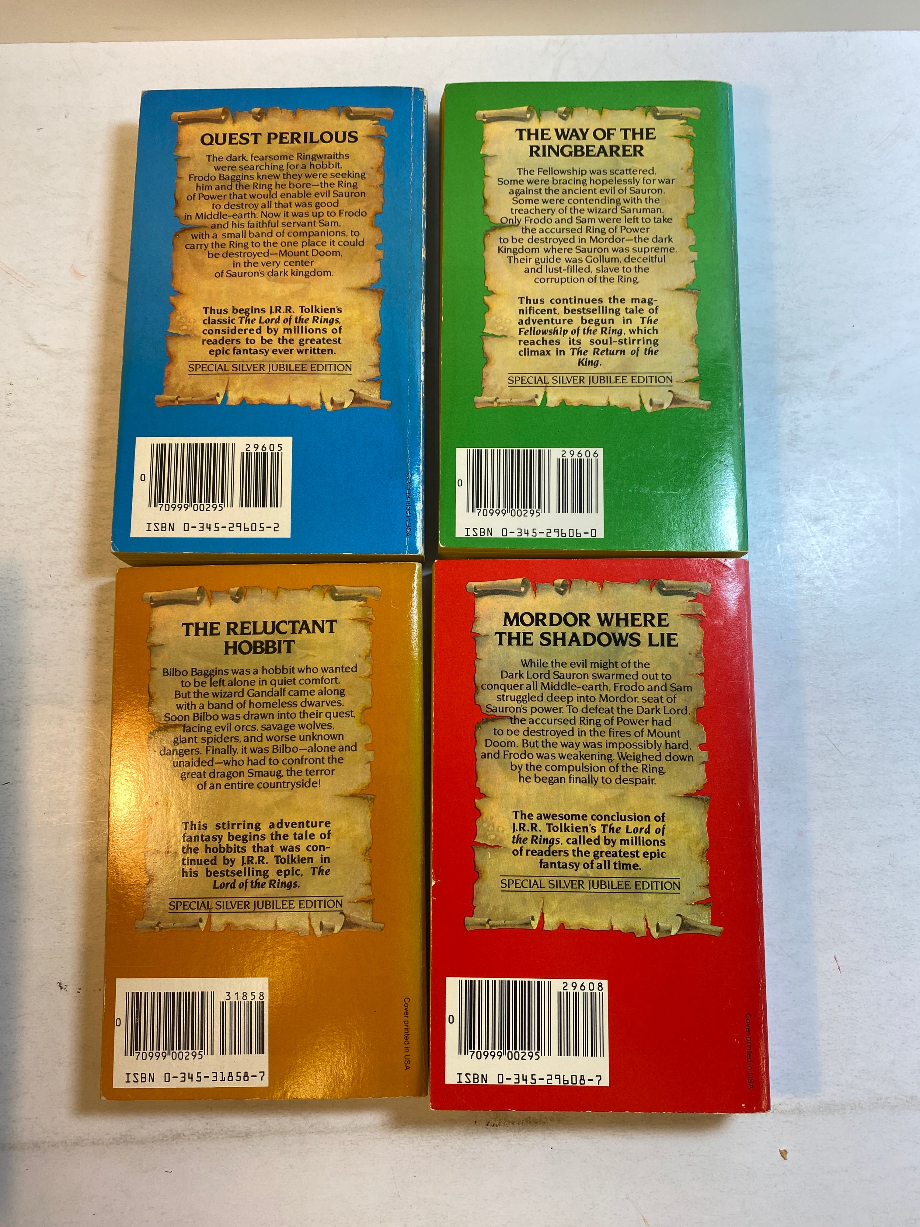 Lord of the Rings JRR Tolkien 4 Book Box Set 1984