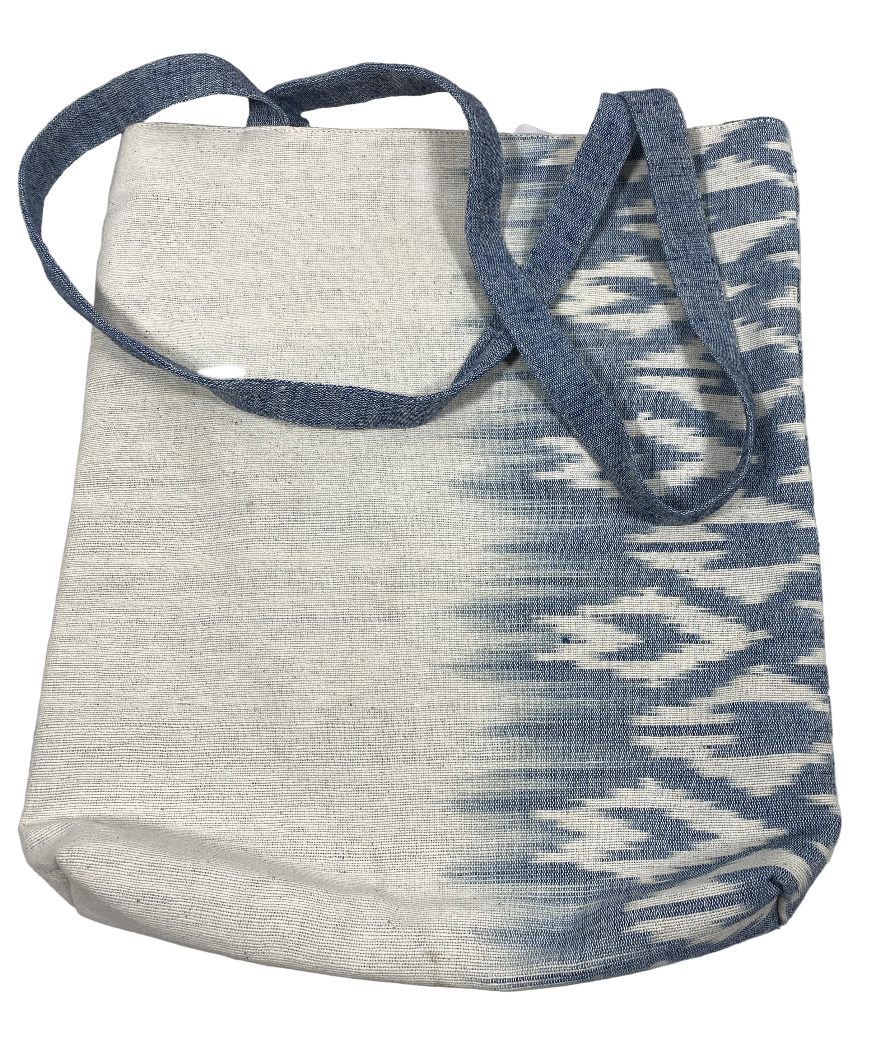 Faded Blue and White Tote Bag