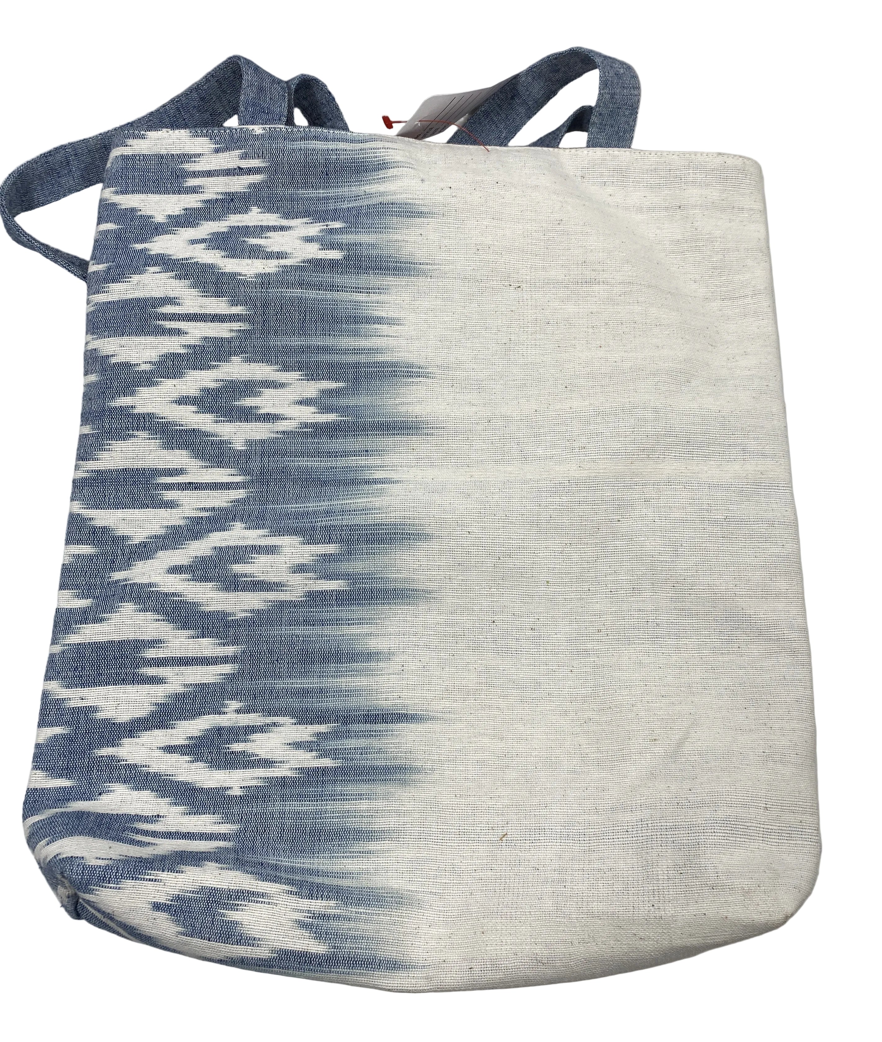 Faded Blue and White Tote Bag