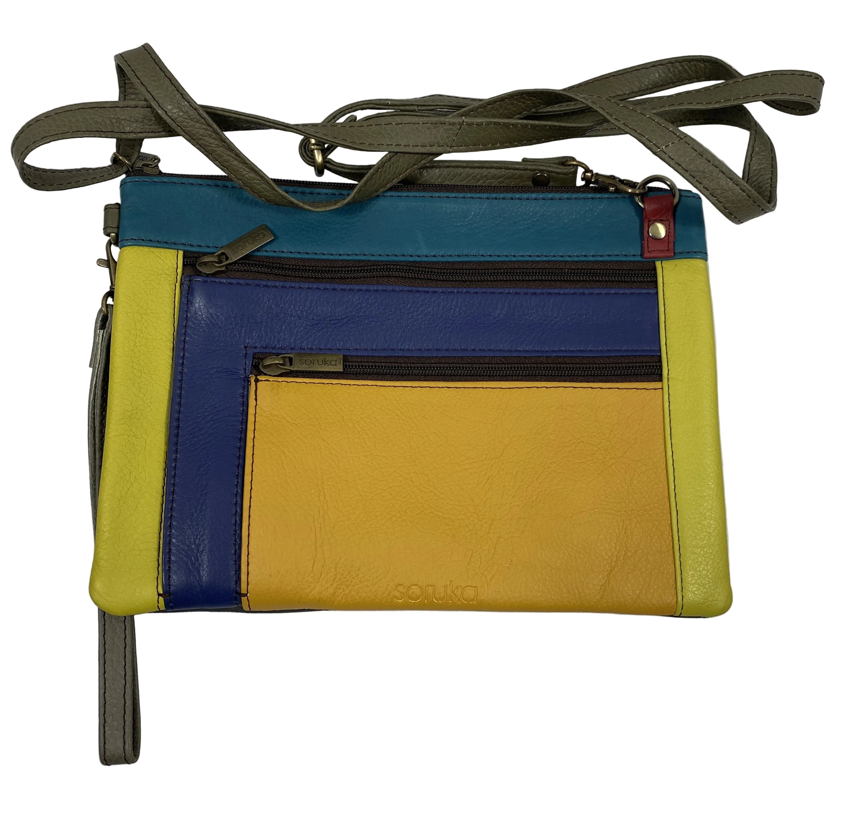 Soruka Truly Print Blue and Green Crossbody Bag