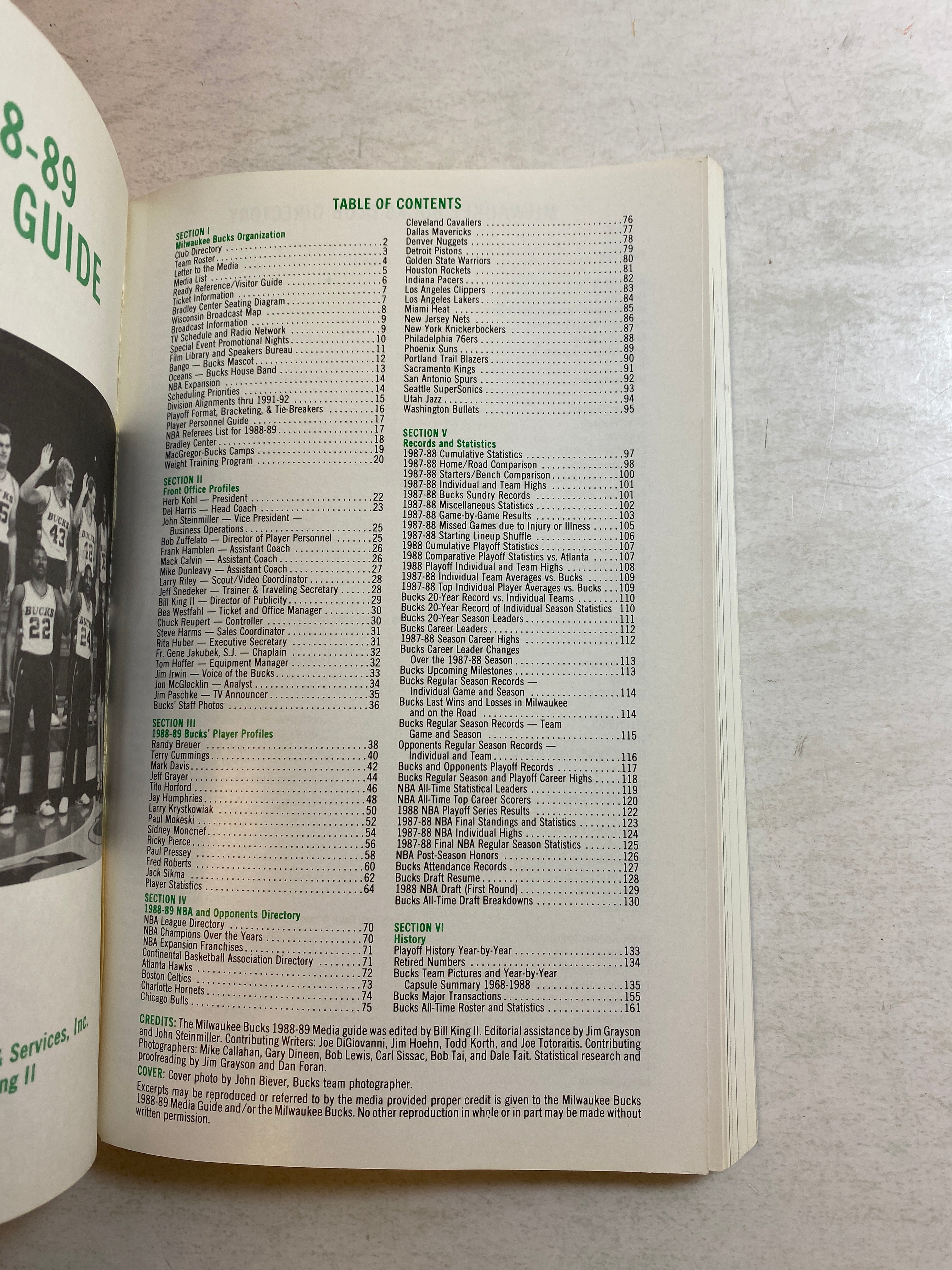 Milwaukee Bucks NBA Media Guide 1988-1989
