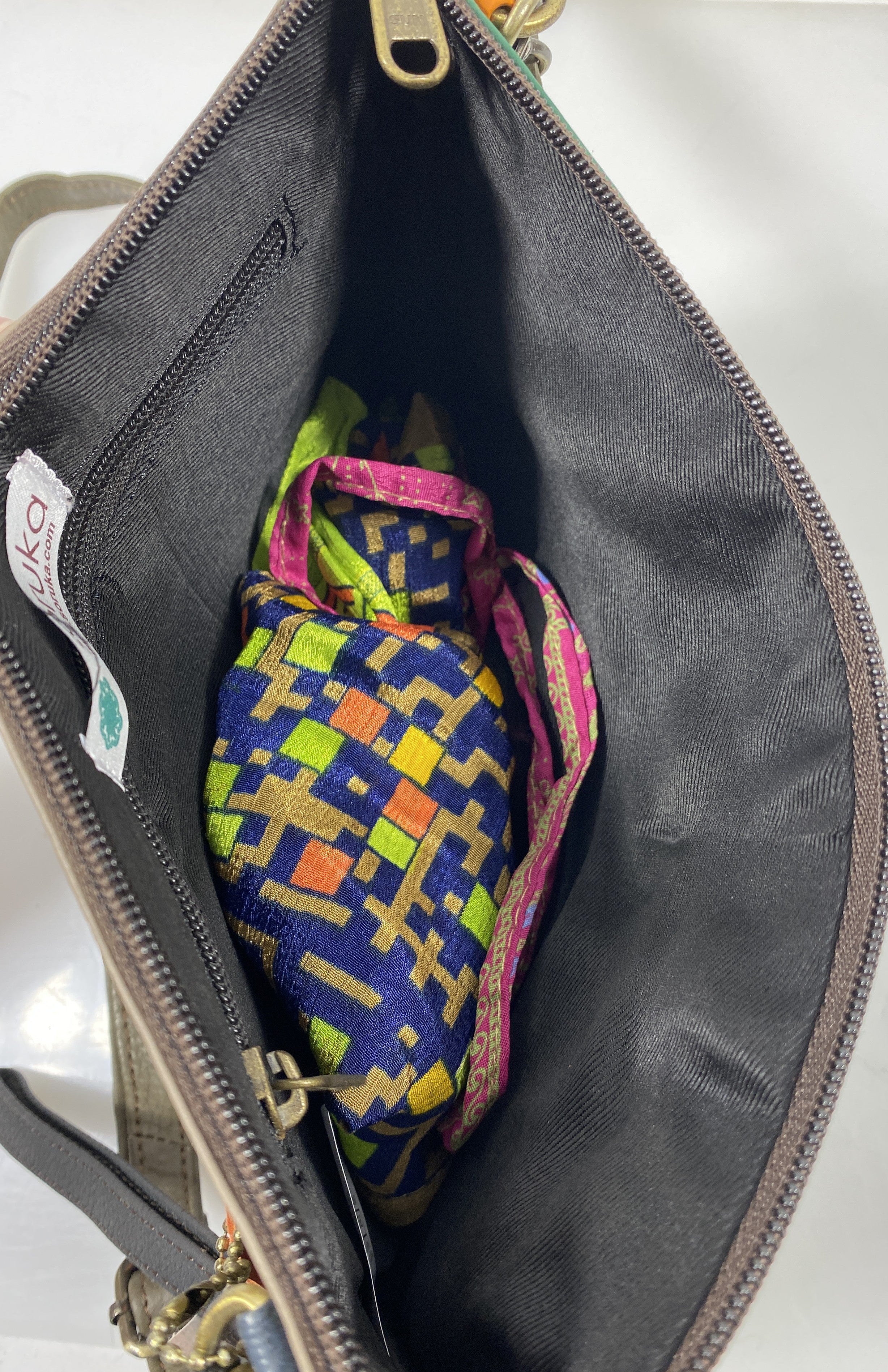 Soruka Truly Print Yellow and Green Crossbody Bag
