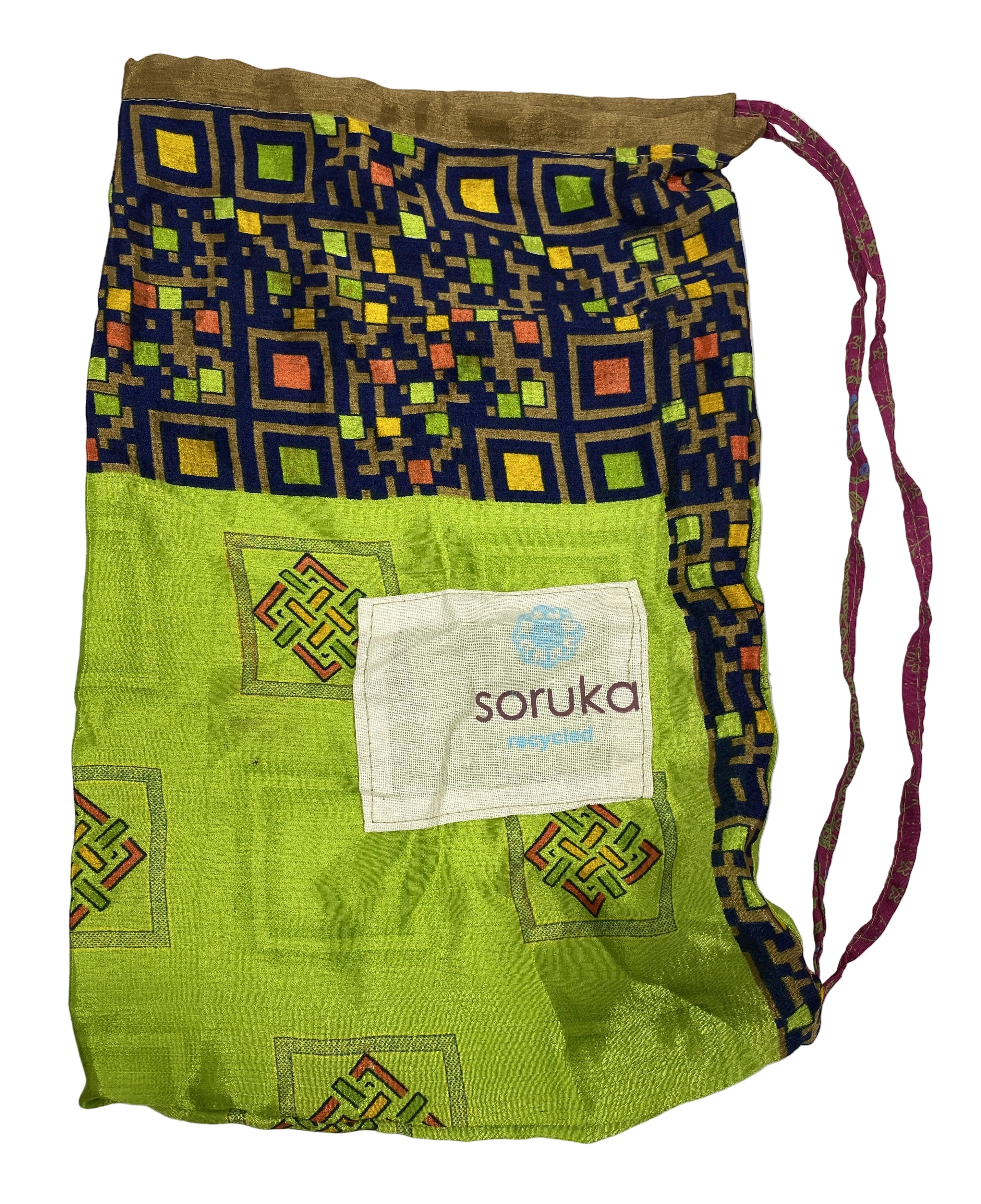 Soruka Truly Print Yellow and Green Crossbody Bag