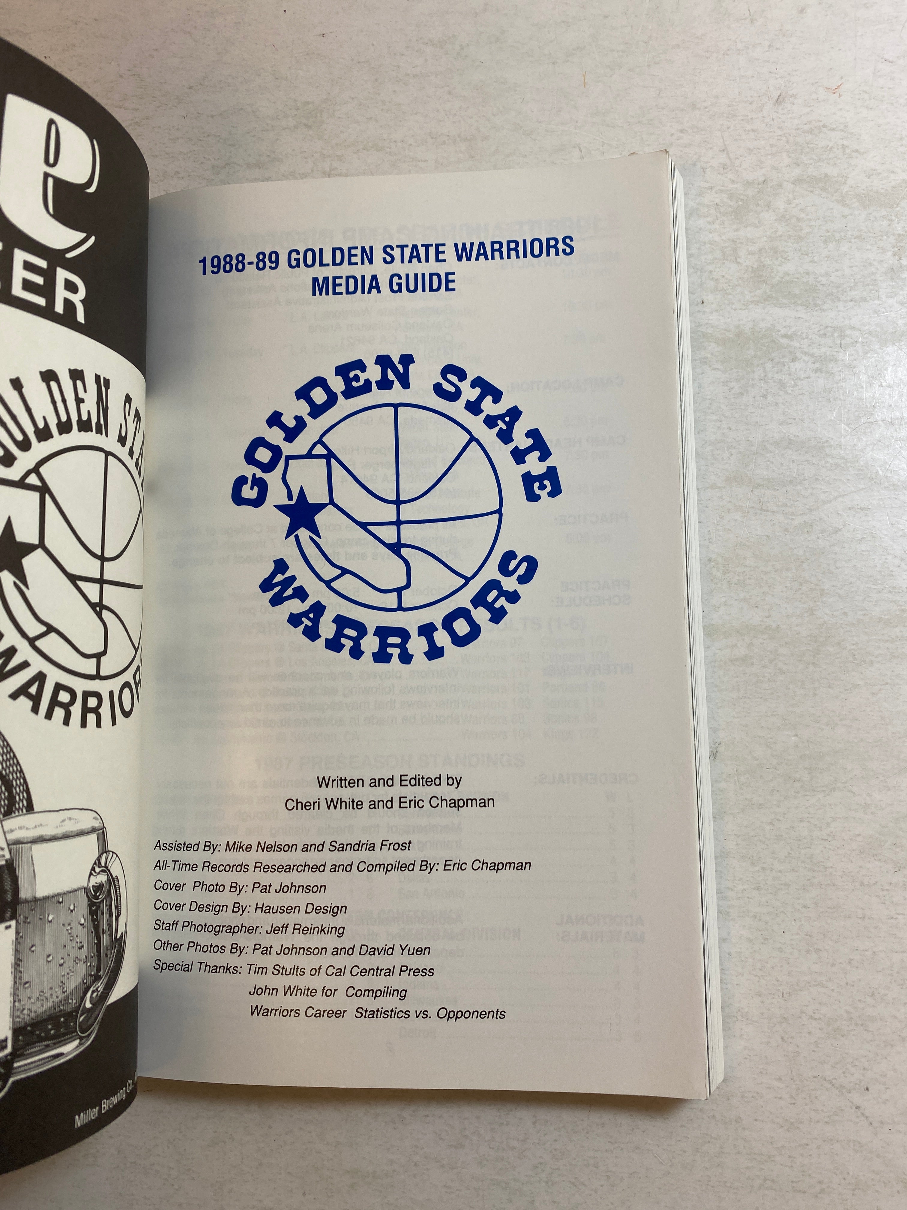 Golden State Warriors NBA Media Guide 1988-1989
