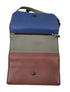 Soruka Maroon and Blue Leather Ellen Plain Clutch