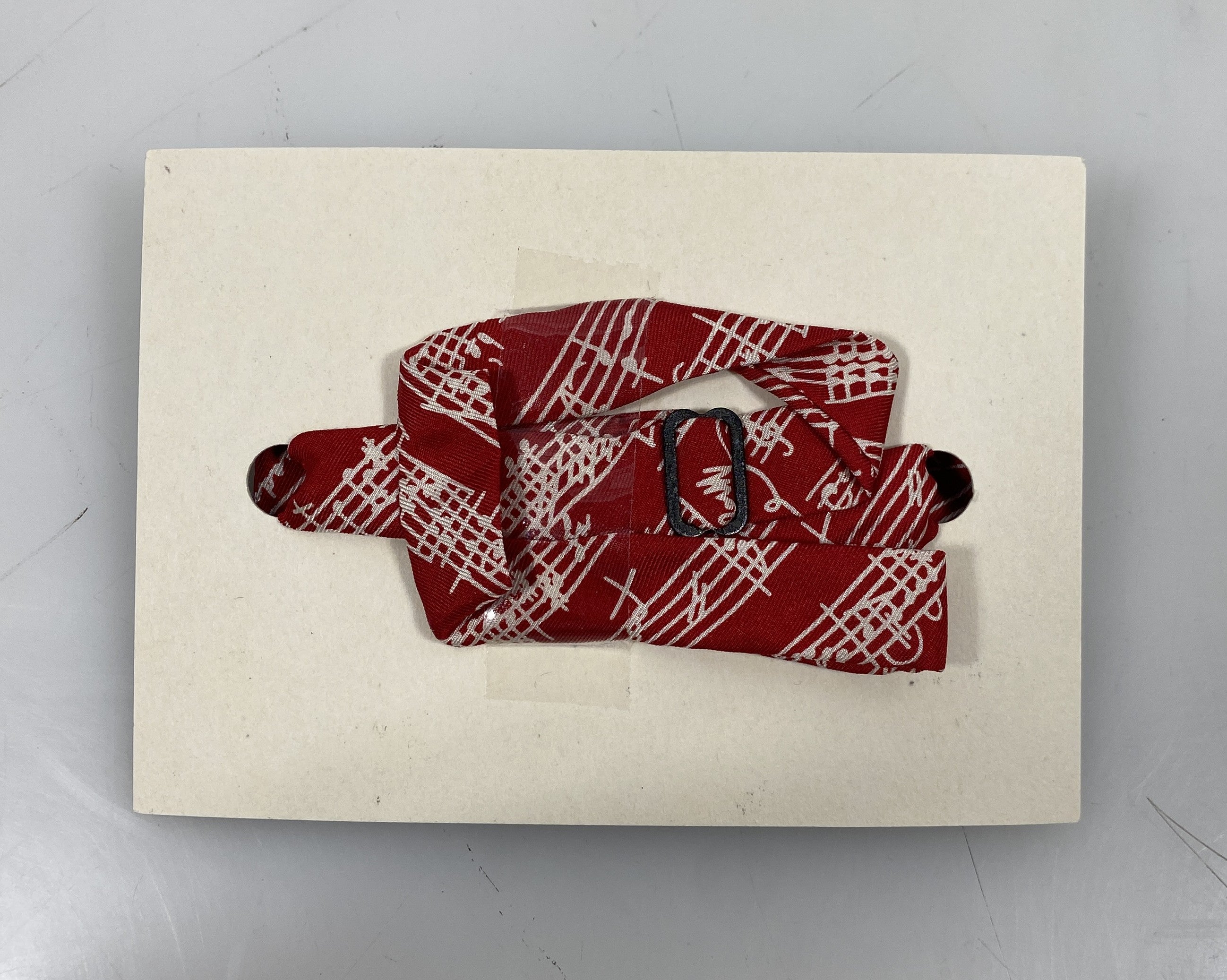 The Music Gifts Company Red And White Mozart Manuscript Silk Bow Tie