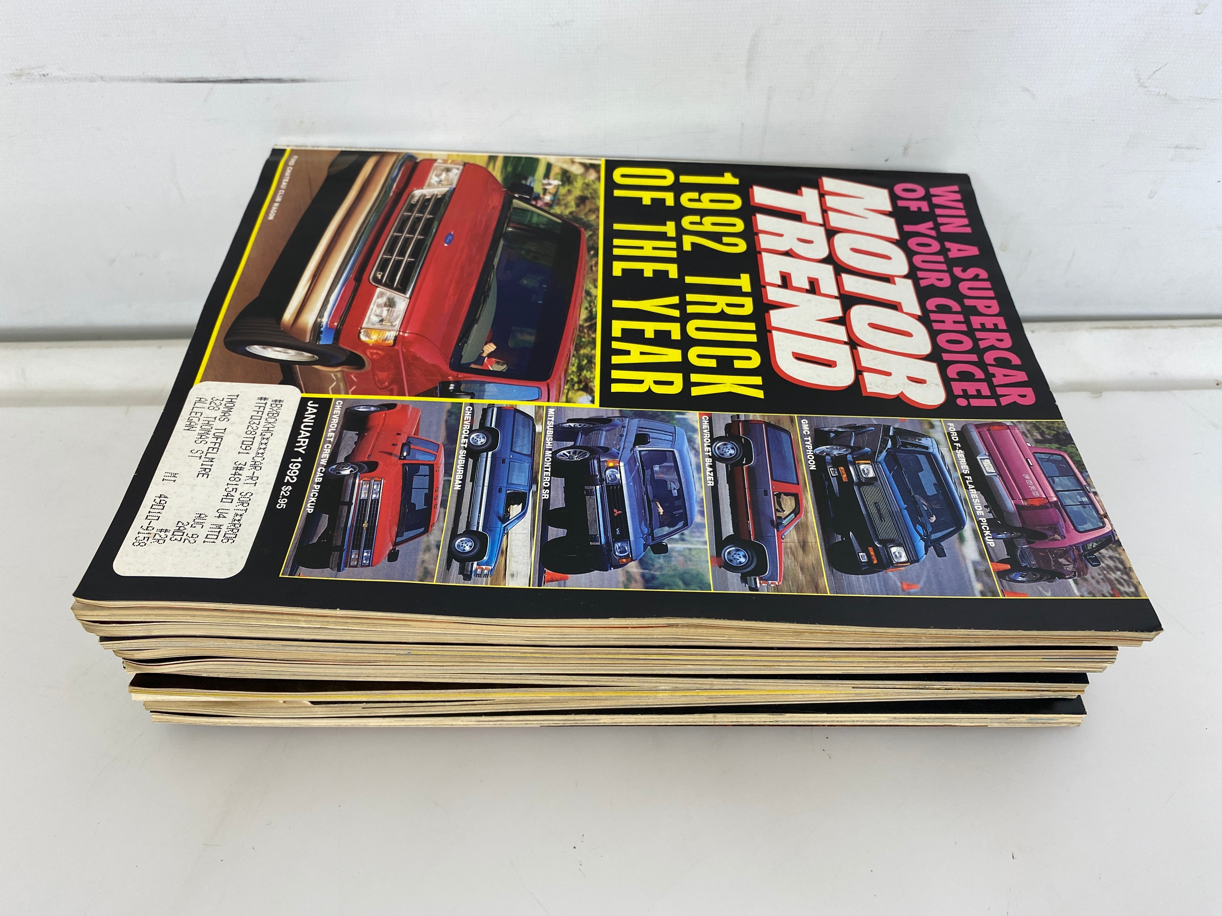 Lot of 12 Vintage Motor Trend Magazines 1992 Complete Year