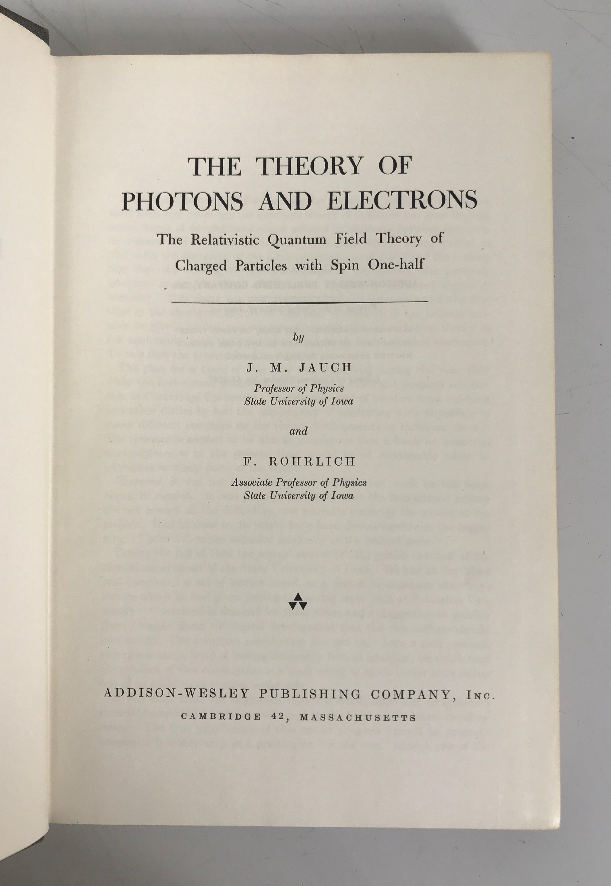 The Theory of Photons and Electrons Jauch/Rohrlich 1955 HC