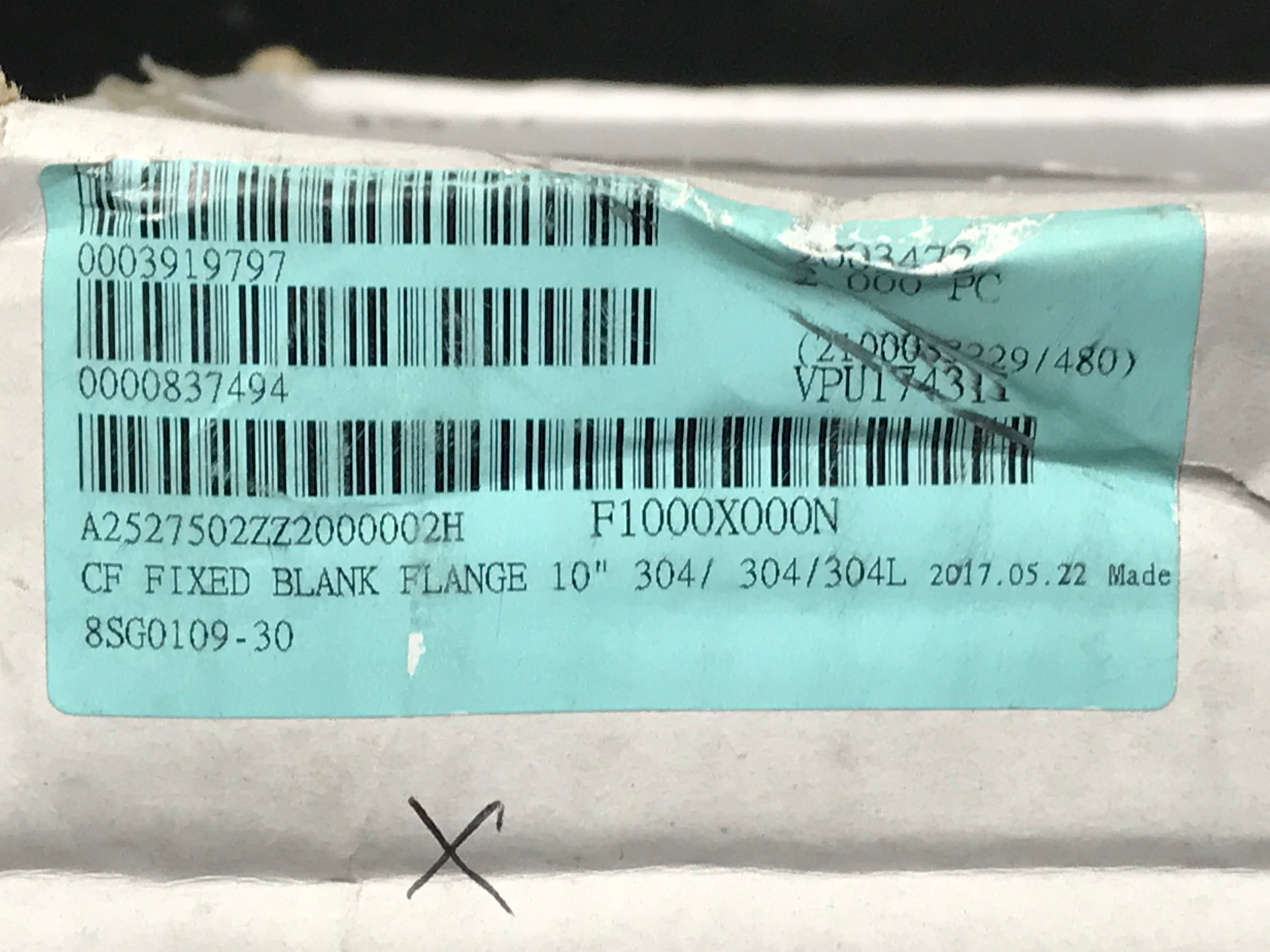 Box of 2 Kurt Lesker 10" Conflat Fixed Blank Flanges F1000X000N *NEW*